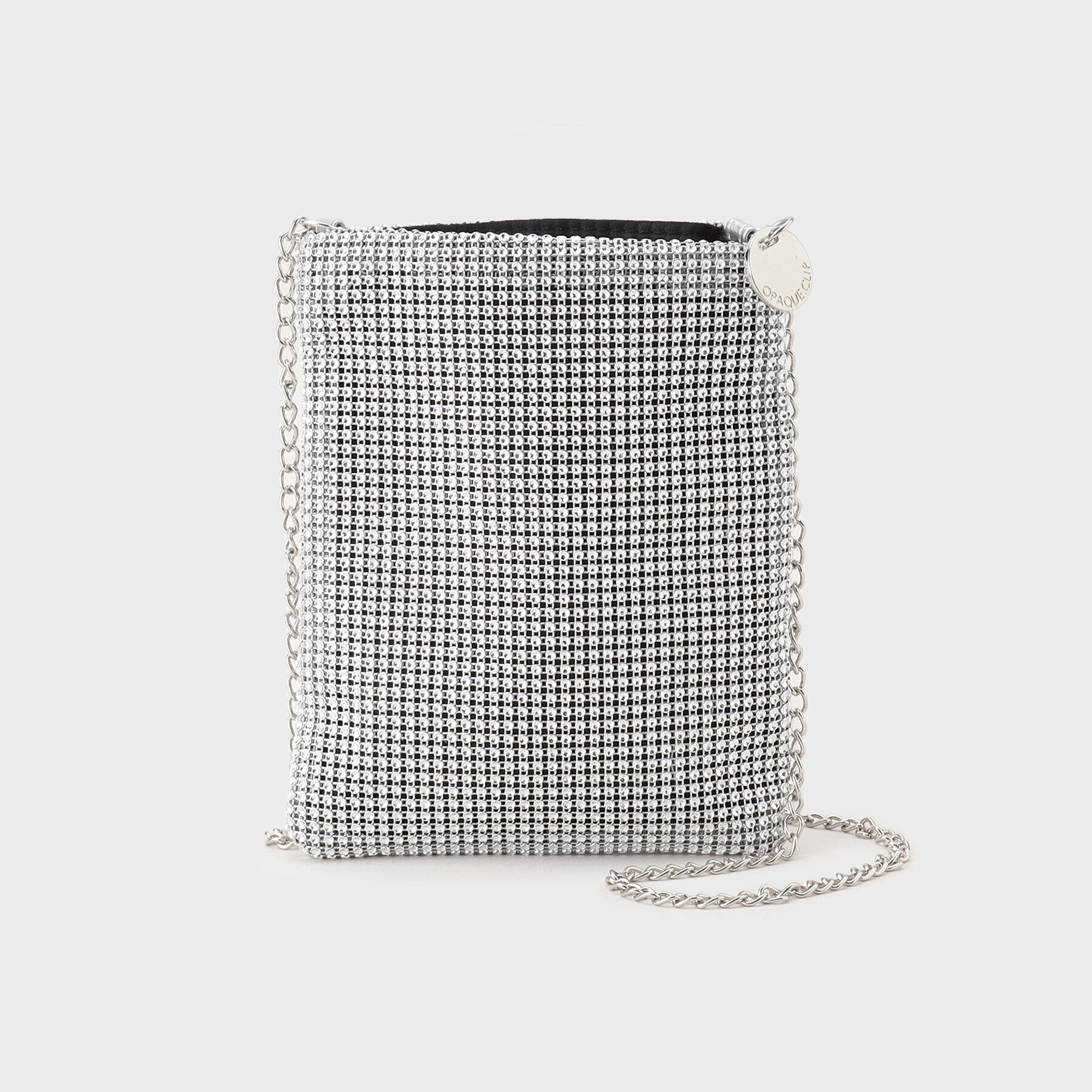 OPAQUE.CLIP「ラインストーン調シャイニーミニショルダーバッグ」|ショルダー・メッセンジャー|シルバー(006)