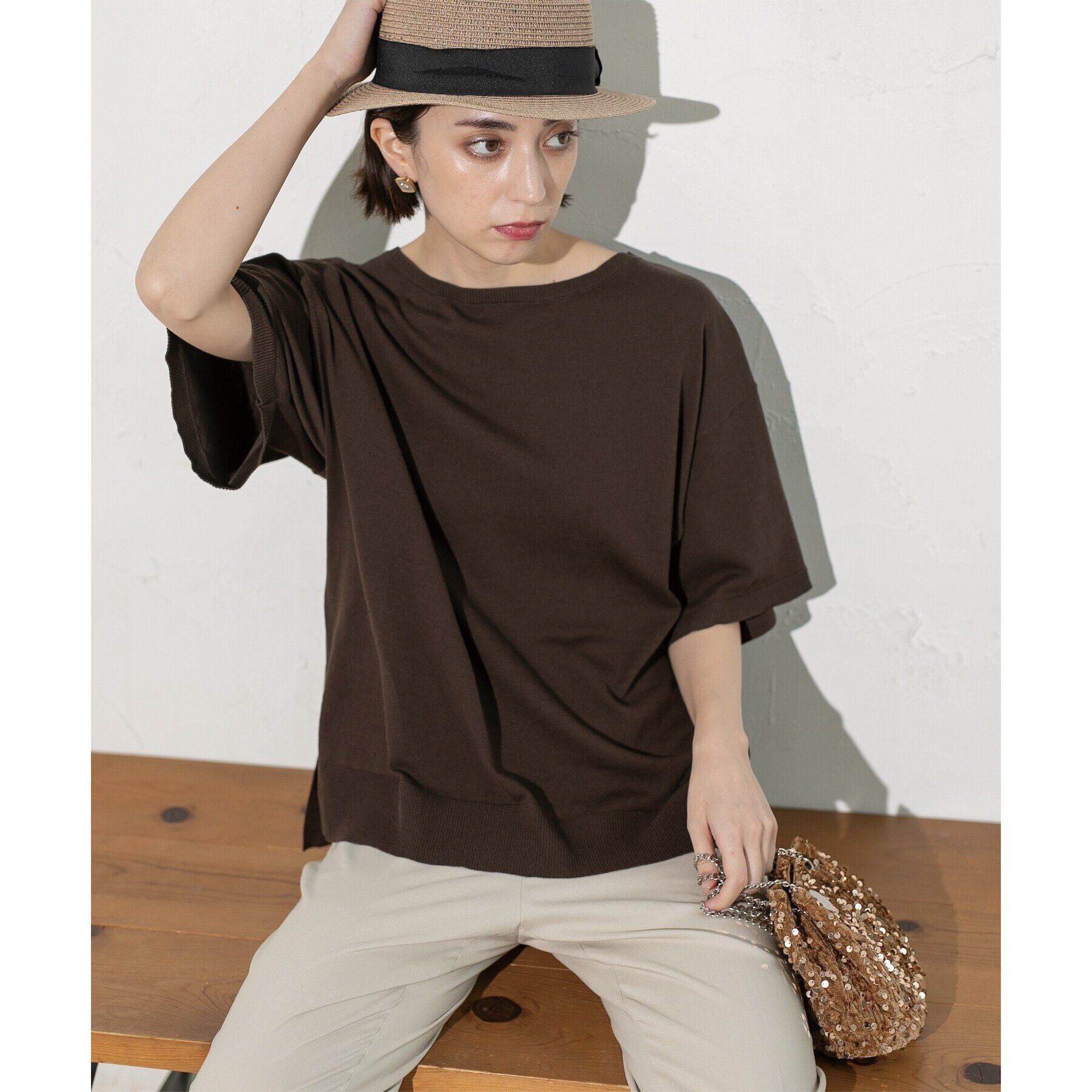 OPAQUE.CLIP「UV コットンリラクシーニット【洗濯機洗い可】」|ニット・セーター|