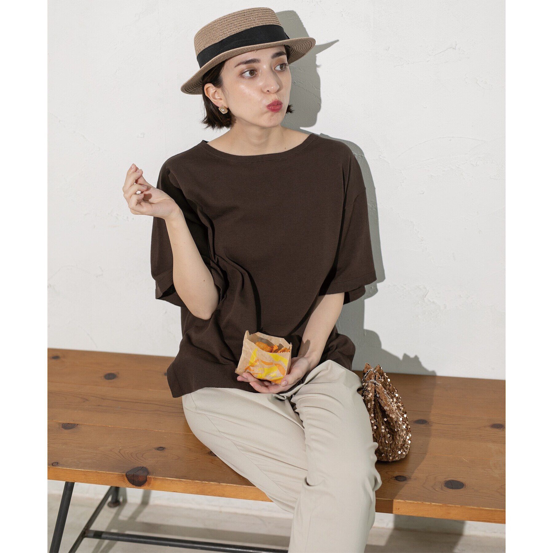 OPAQUE.CLIP「UV コットンリラクシーニット【洗濯機洗い可】」|ニット・セーター|