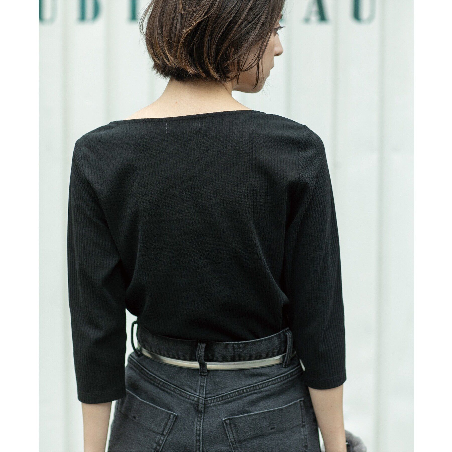 OPAQUE.CLIP「ボートネック7分袖カットソー【洗濯機洗い可】」|Tシャツ・カットソー|