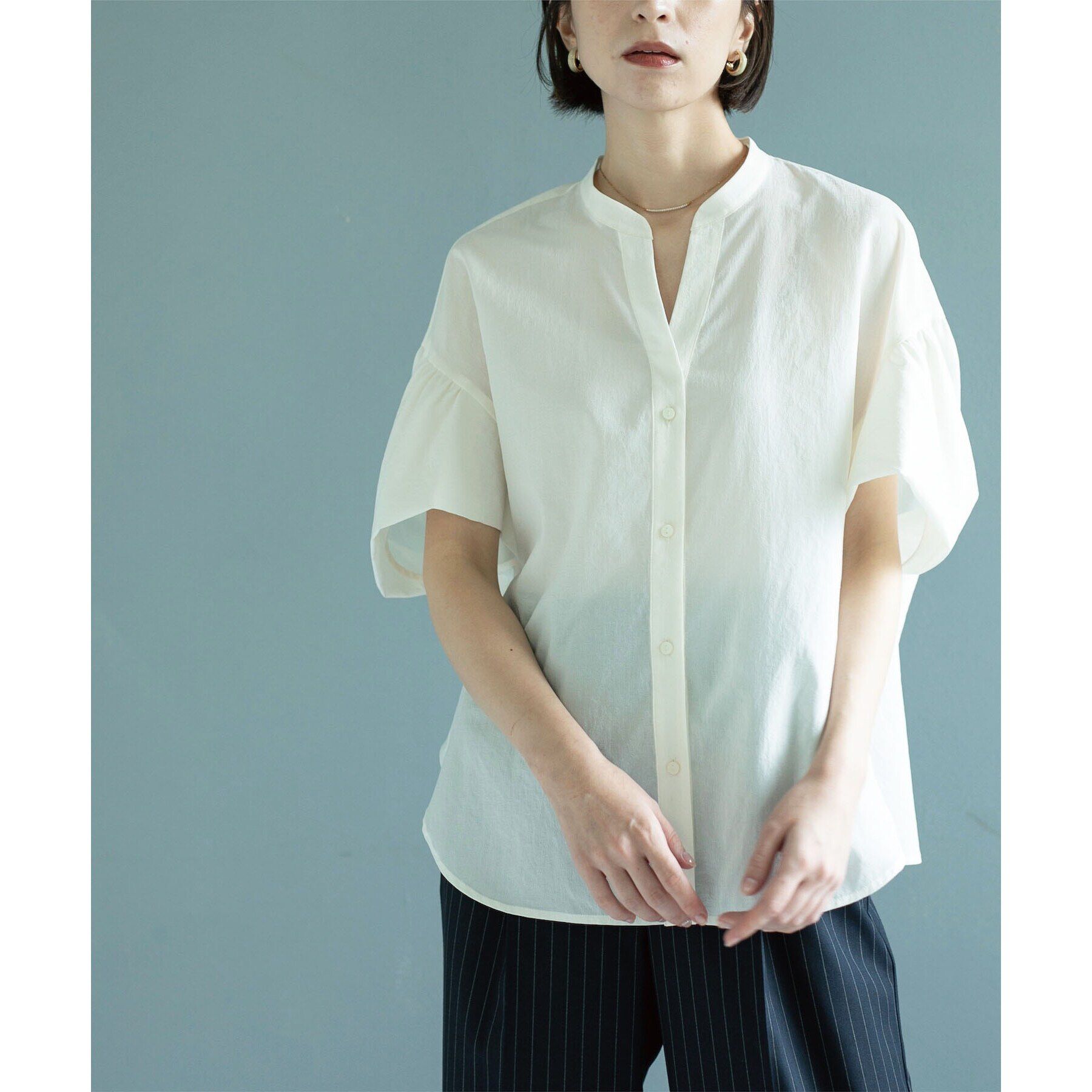 OPAQUE.CLIP「スキッパードルマンブラウス【洗濯機洗い可】」|シャツ・ブラウス|