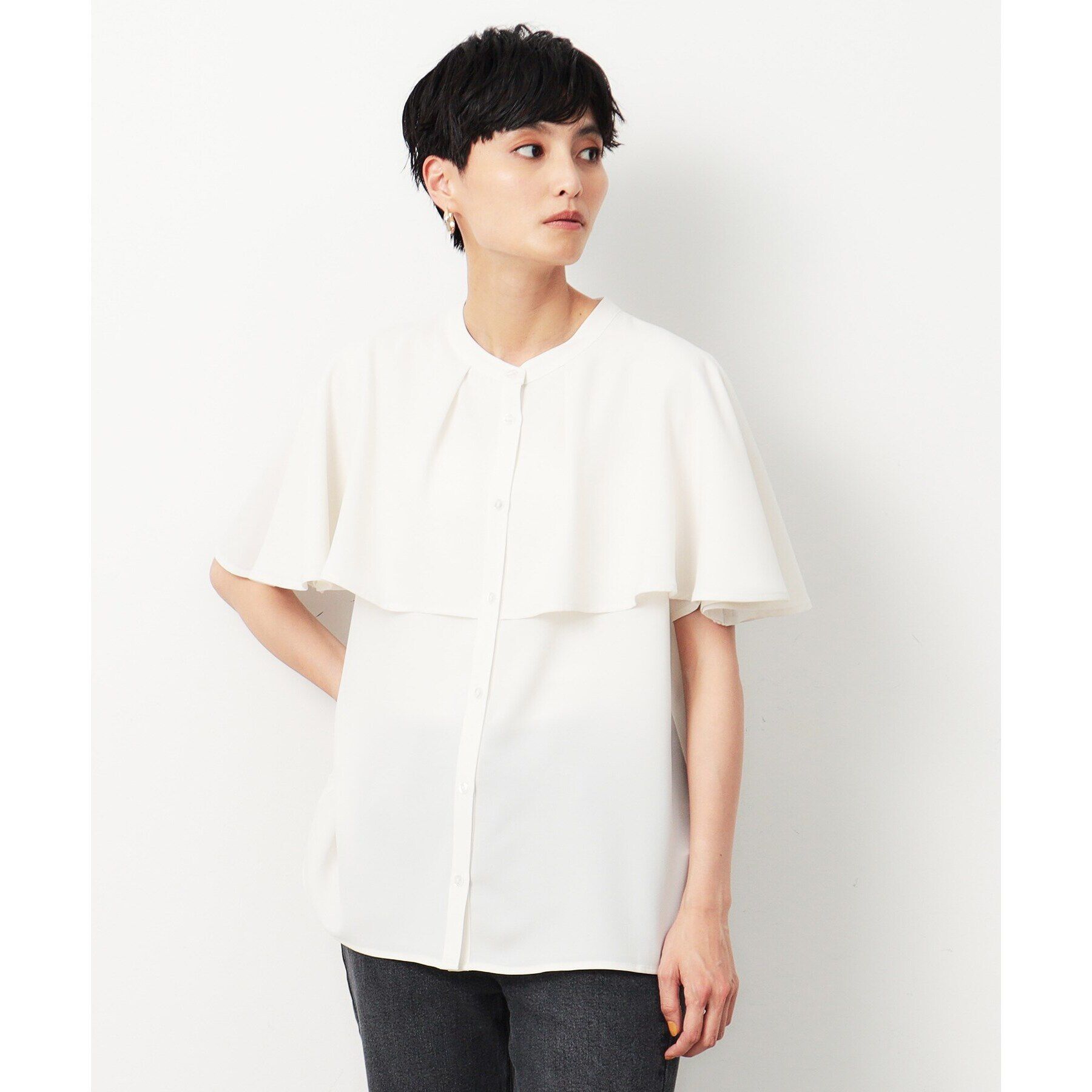 OPAQUE.CLIP「ケープ風ブラウス【洗濯機洗い可】」|シャツ・ブラウス|