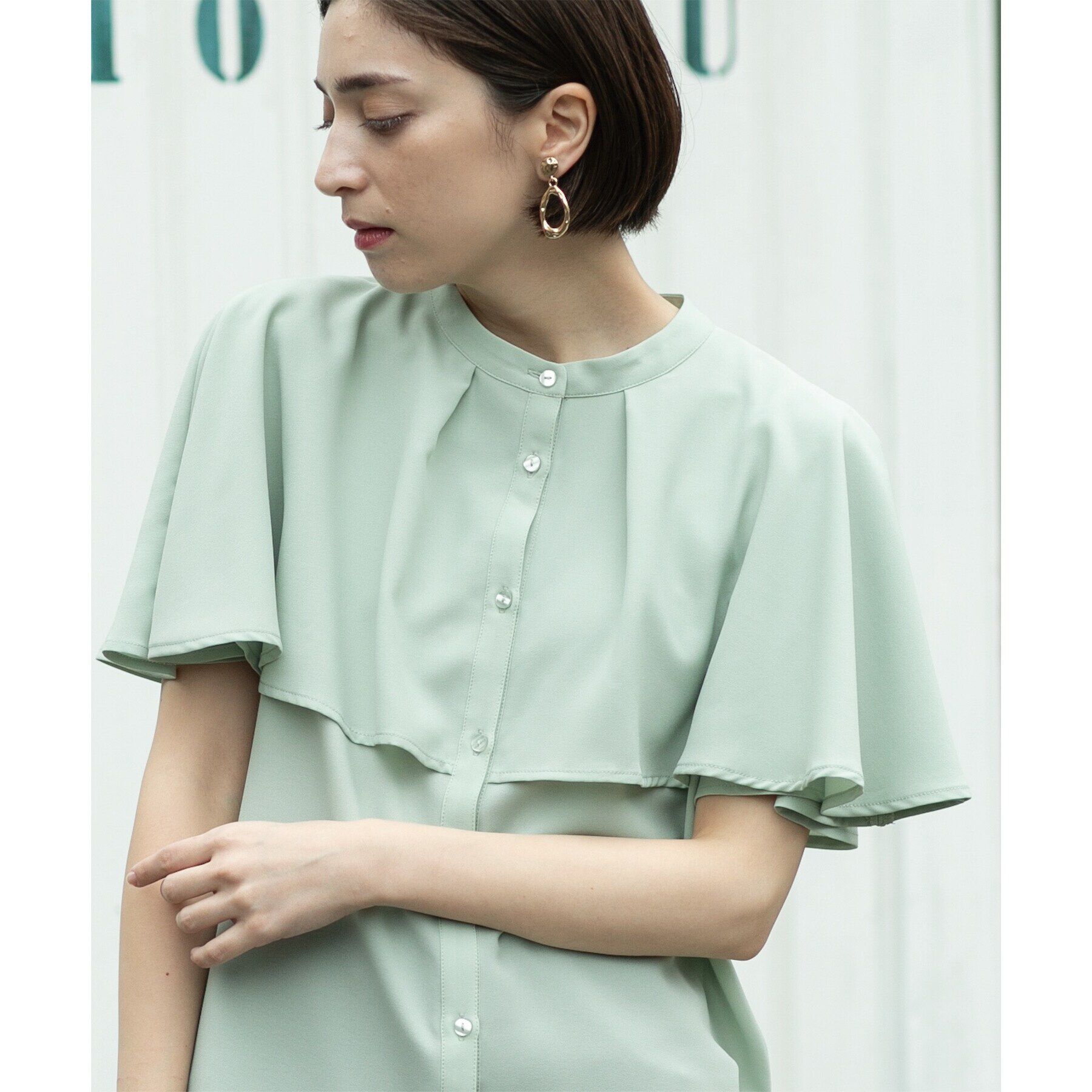 OPAQUE.CLIP「ケープ風ブラウス【洗濯機洗い可】」|シャツ・ブラウス|