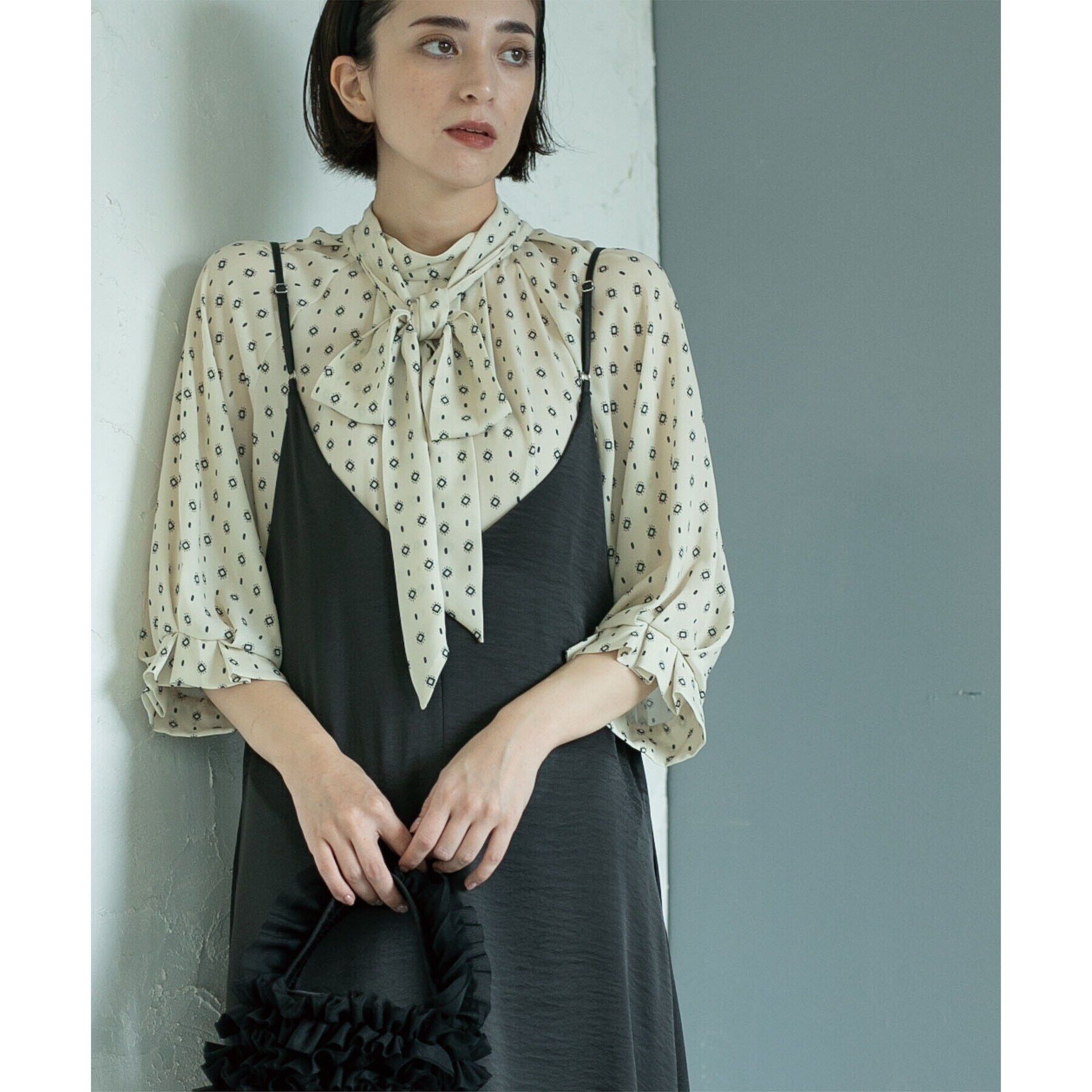 OPAQUE.CLIP「2WAY 柄プリントボウタイブラウス【洗濯機洗い可】」|シャツ・ブラウス|