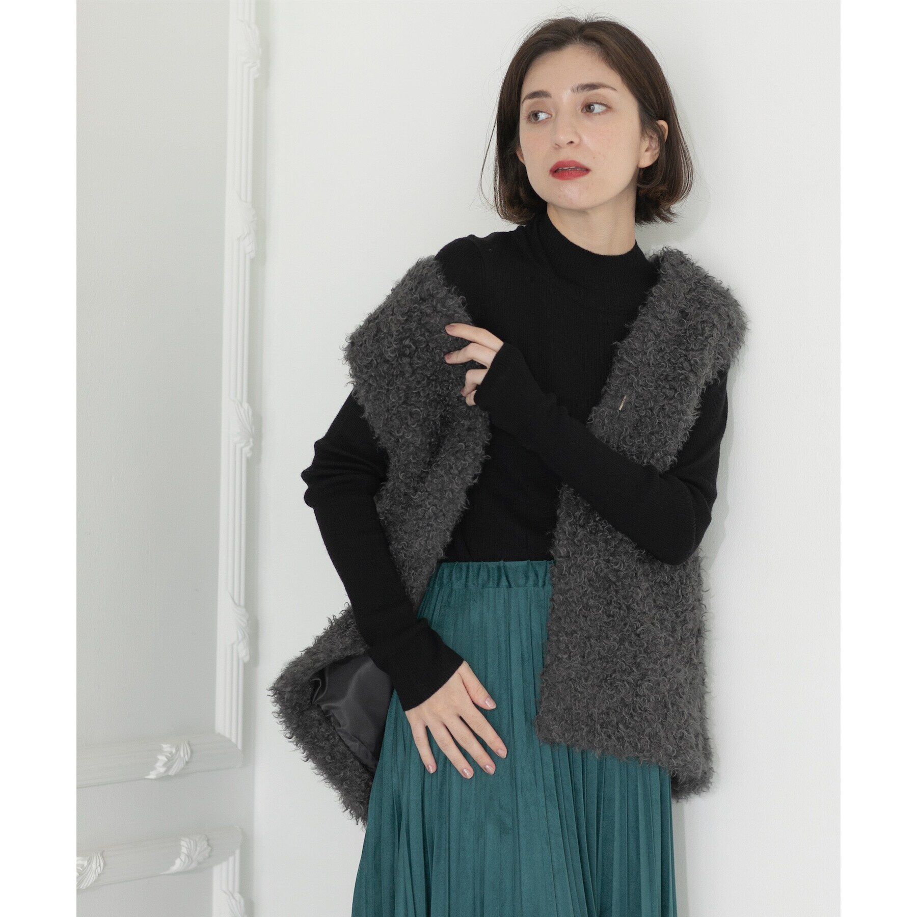 OPAQUE.CLIP「《5color》ハイネックシアーリブニット【洗濯機洗い可】」|ニット・セーター|