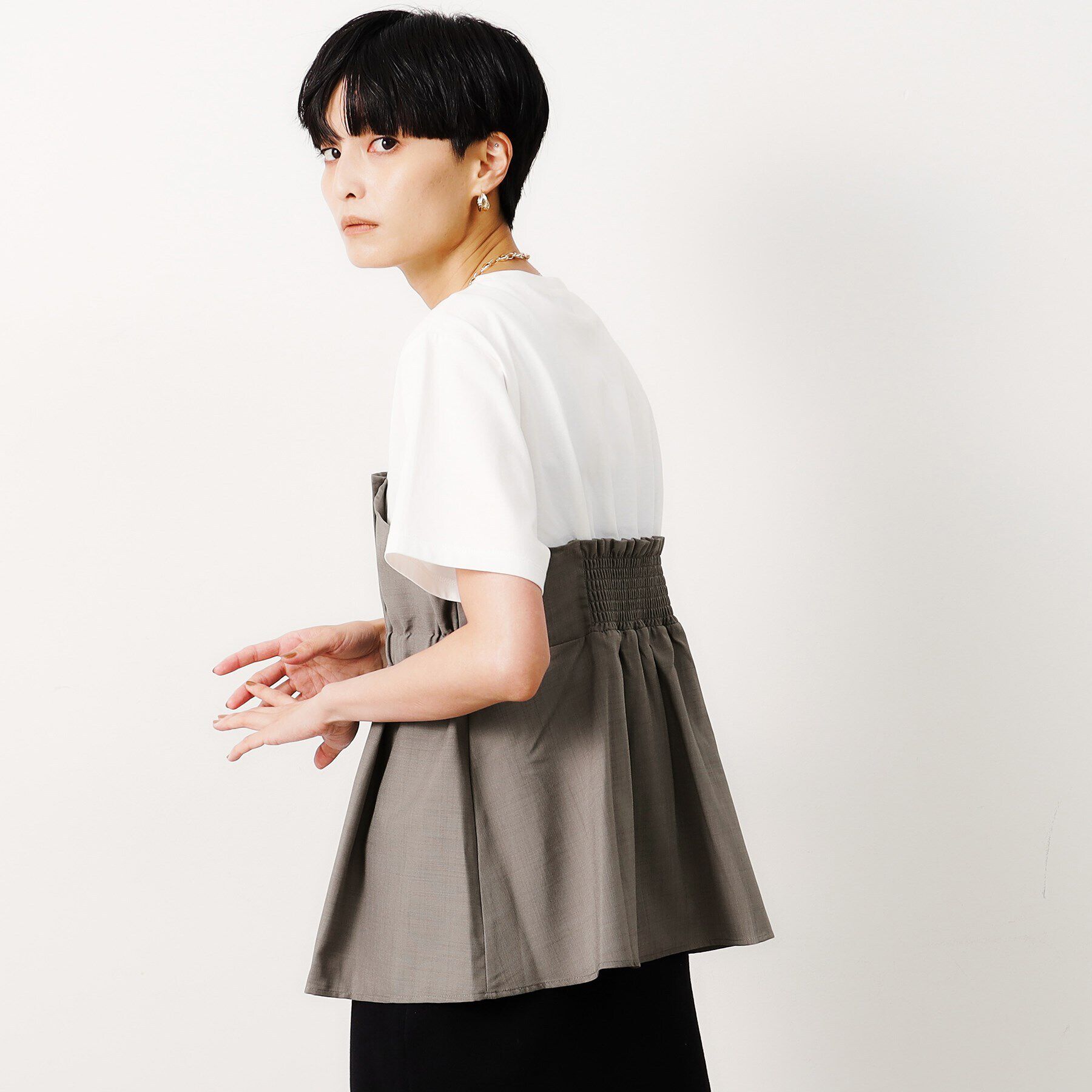 OPAQUE.CLIP「ビスチェドッキングカットソー【洗濯機洗い可】」|Tシャツ・カットソー|