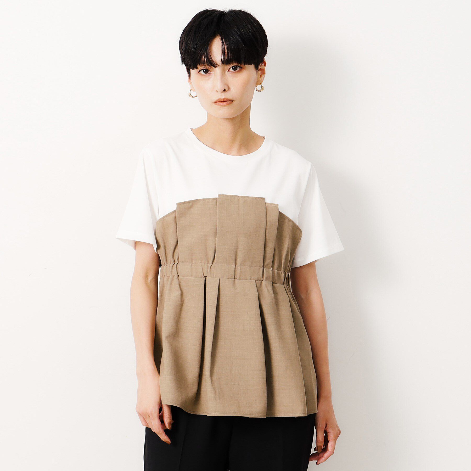 OPAQUE.CLIP「ビスチェドッキングカットソー【洗濯機洗い可】」|Tシャツ・カットソー|