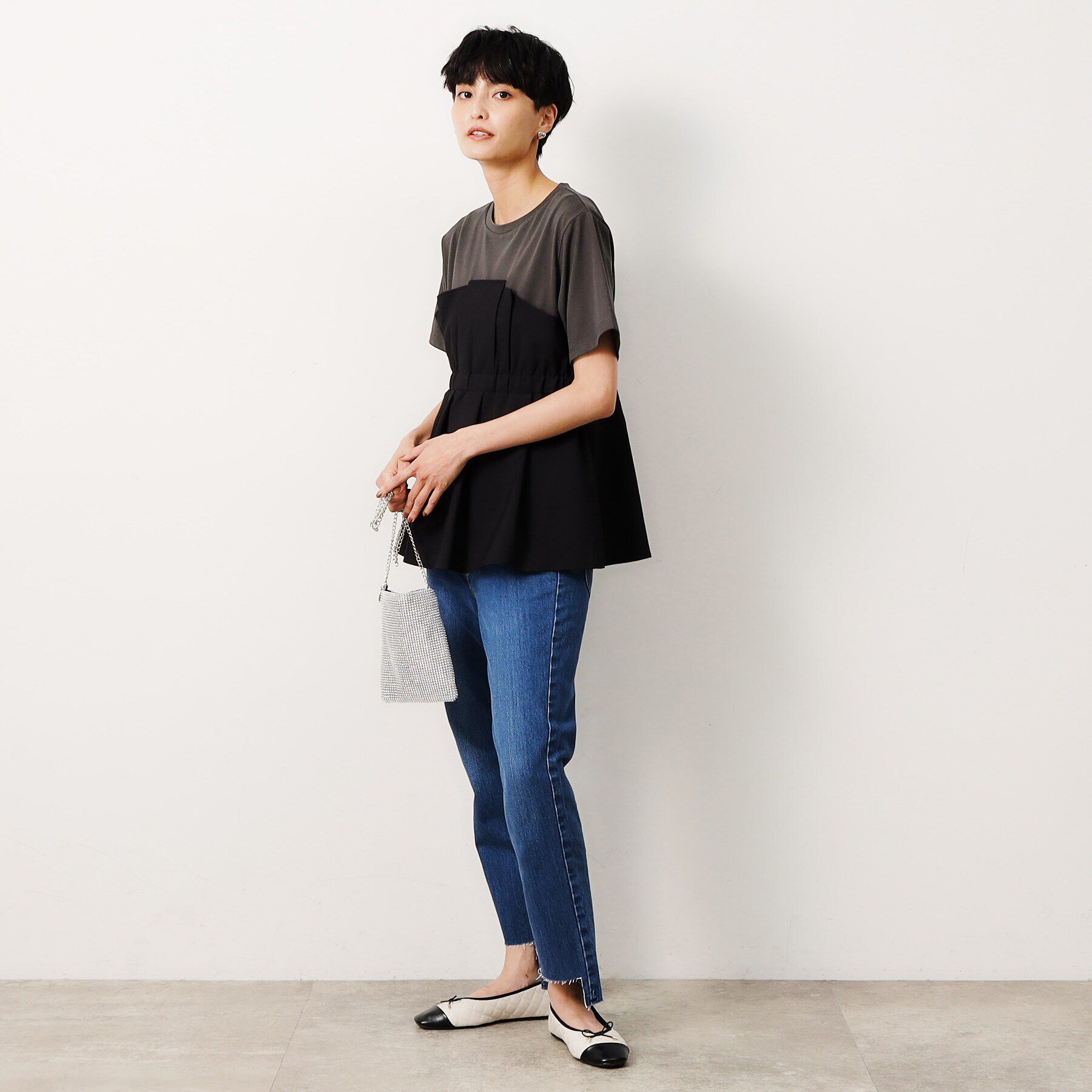 OPAQUE.CLIP「ビスチェドッキングカットソー【洗濯機洗い可】」|Tシャツ・カットソー|