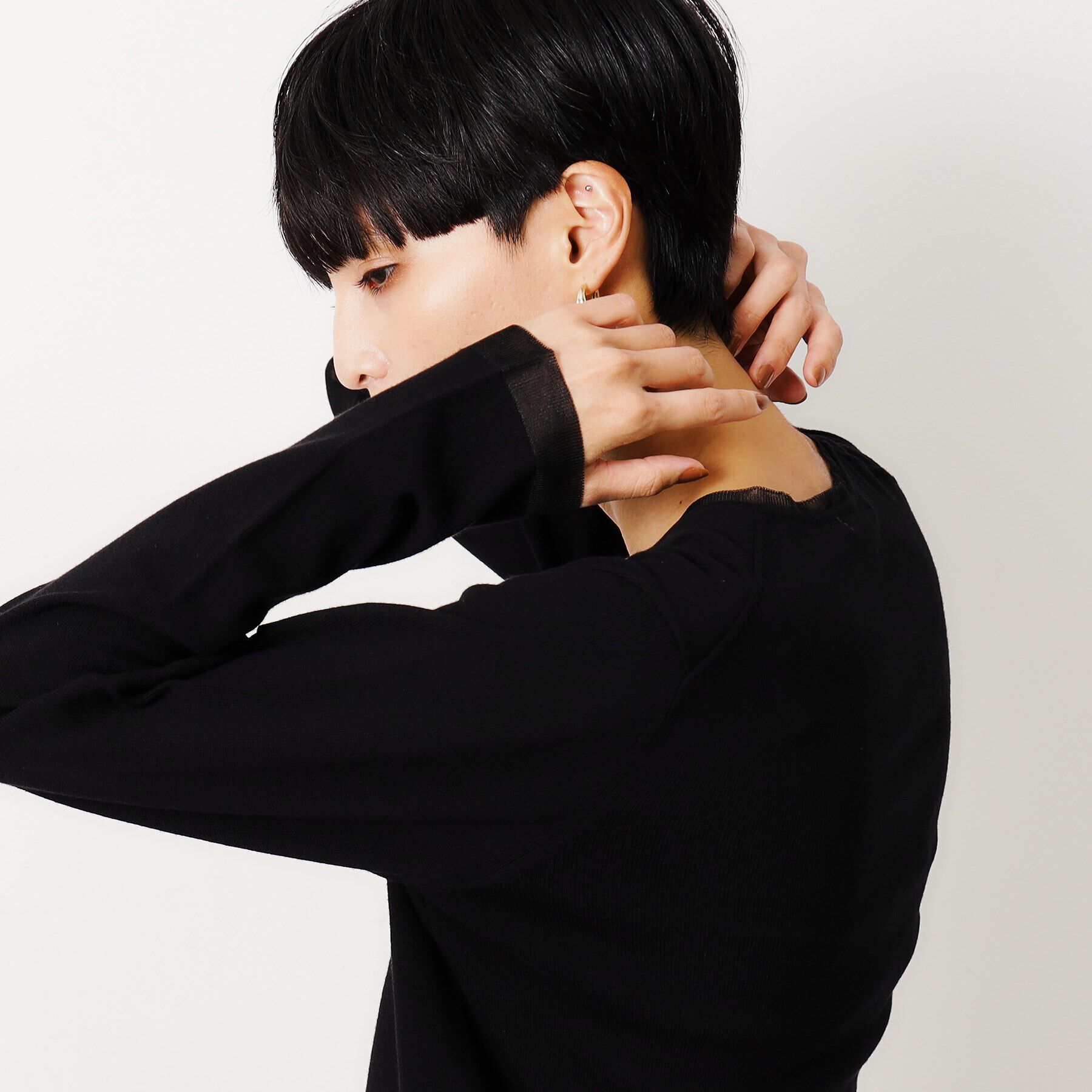 OPAQUE.CLIP「UV ネックシアークルーニットカーディガン【洗濯機洗い可】」|カーディガン|