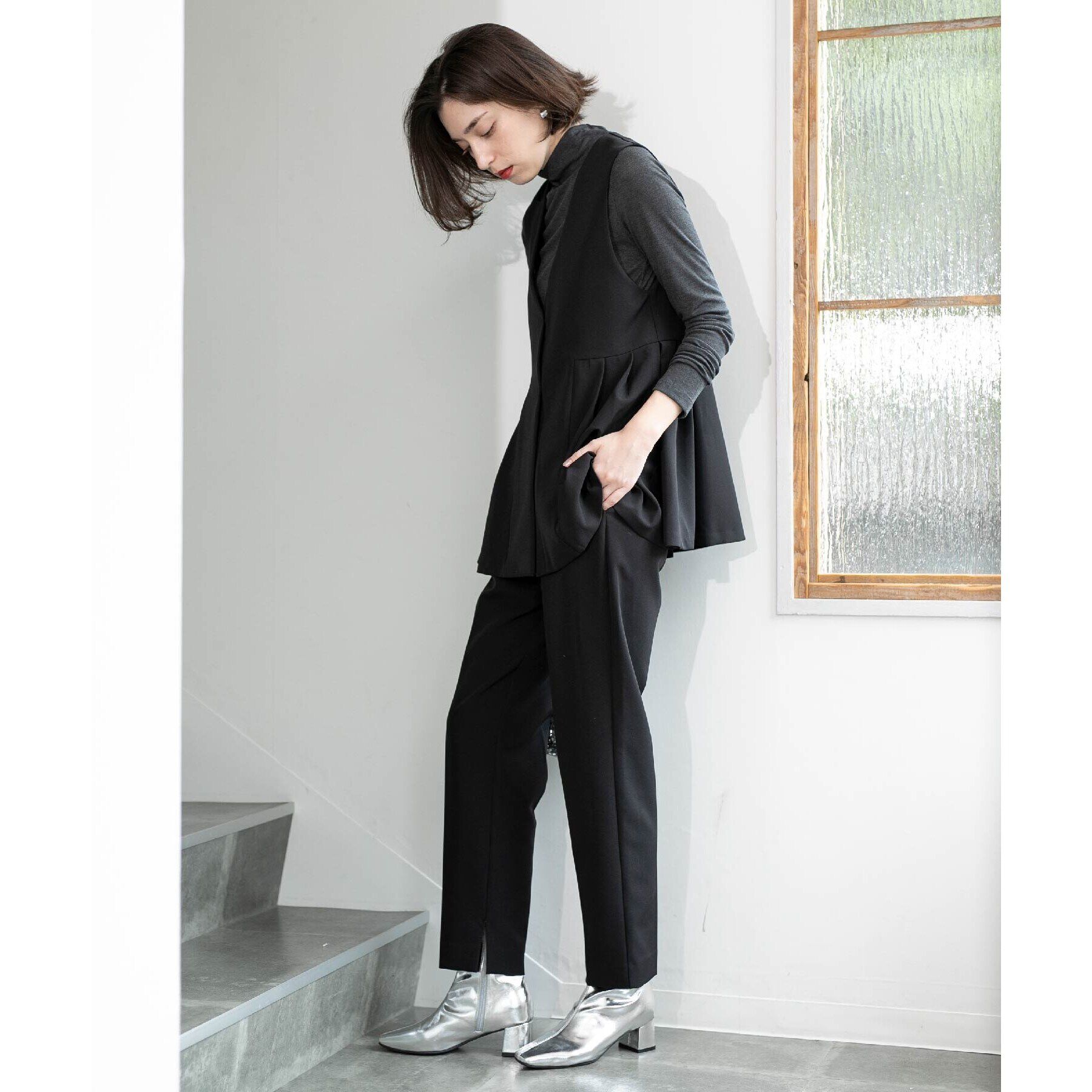 OPAQUE.CLIP「スリットテーパードパンツ／セットアップ対応【洗濯機洗い可】」|その他|