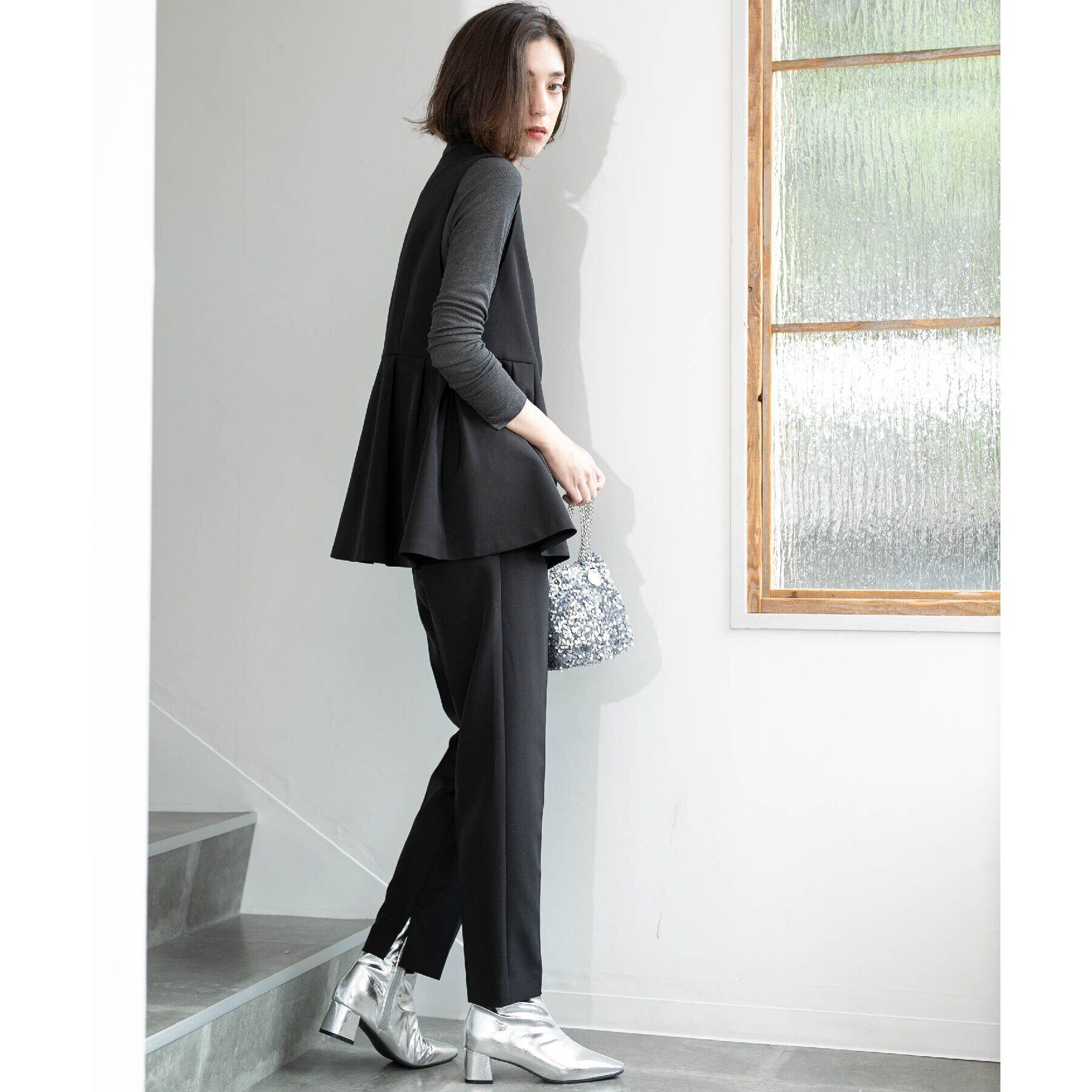 OPAQUE.CLIP「スリットテーパードパンツ／セットアップ対応【洗濯機洗い可】」|その他|