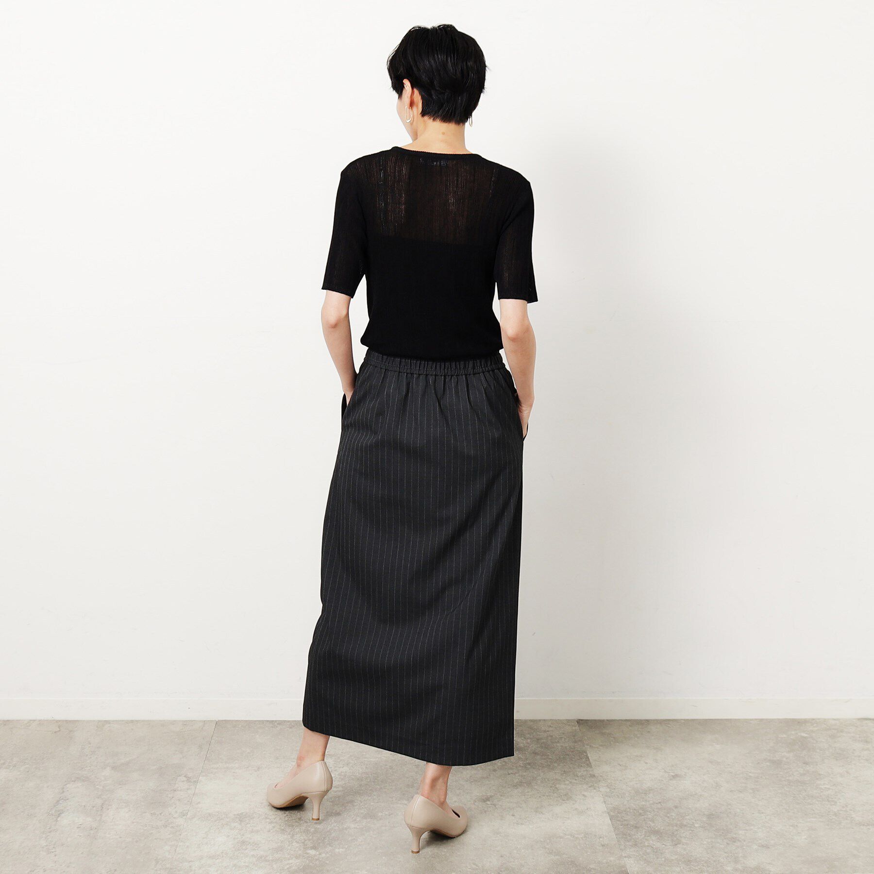 OPAQUE.CLIP「ラメ使いシアーニットプルオーバー【洗濯機洗い可/抗ピル】」|ニット・セーター|