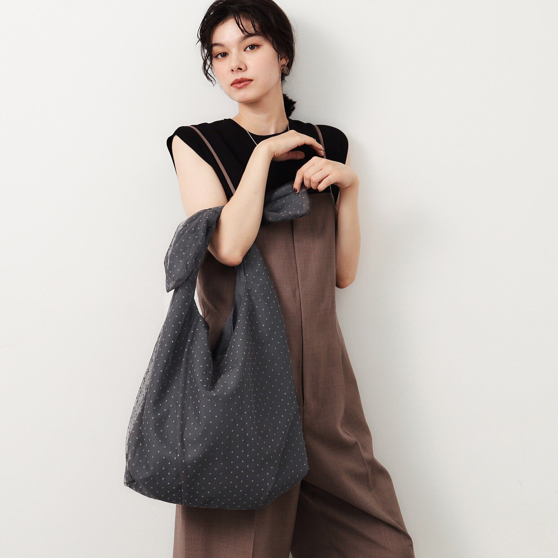 OPAQUE.CLIP「【A4サイズ対応】リボンハンドルチュールワンショルダーバッグ」|ショルダー・メッセンジャー|