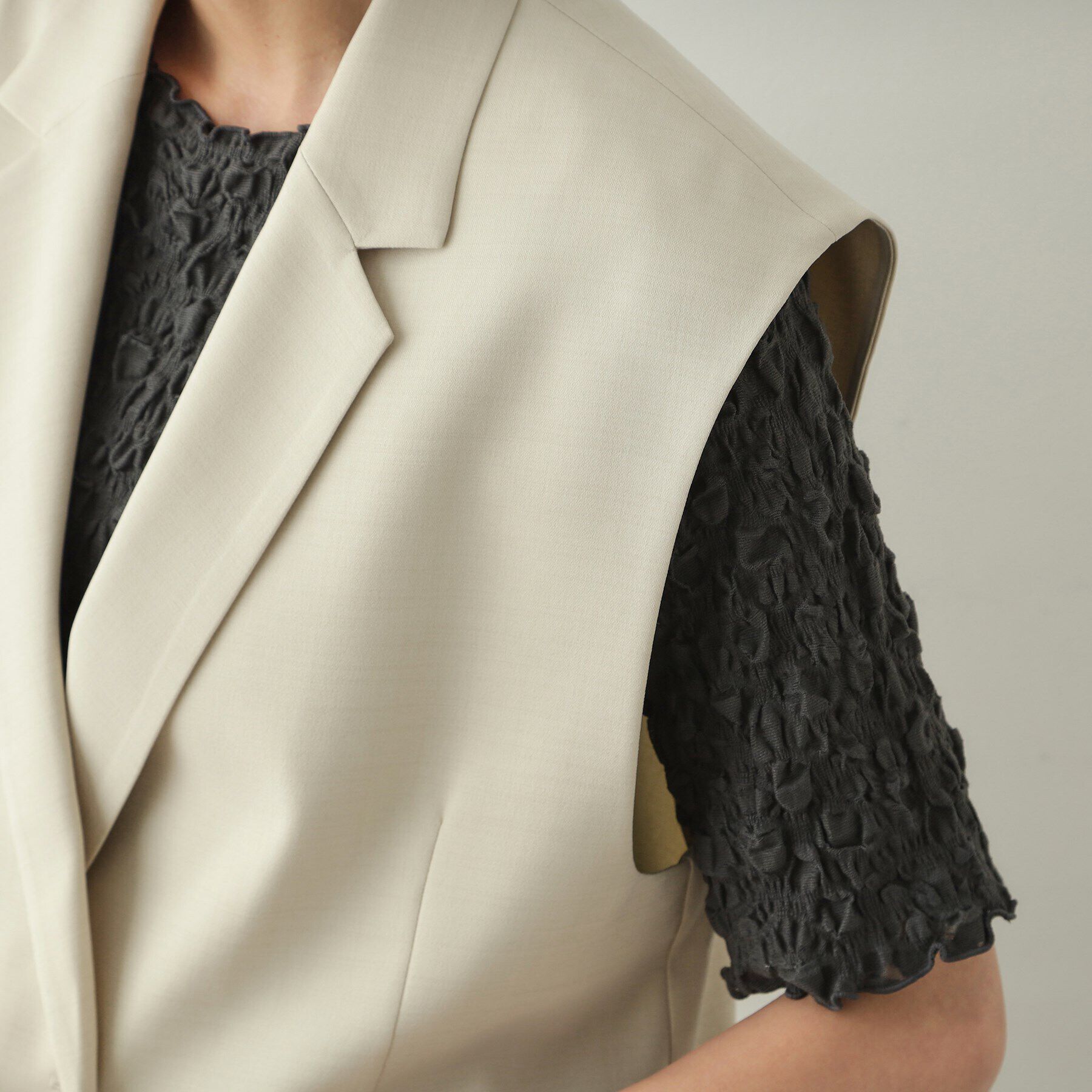 OPAQUE.CLIP「《美人百花掲載》テーラードダブルジレ【洗濯機洗い可】」|ベスト・ジレ|