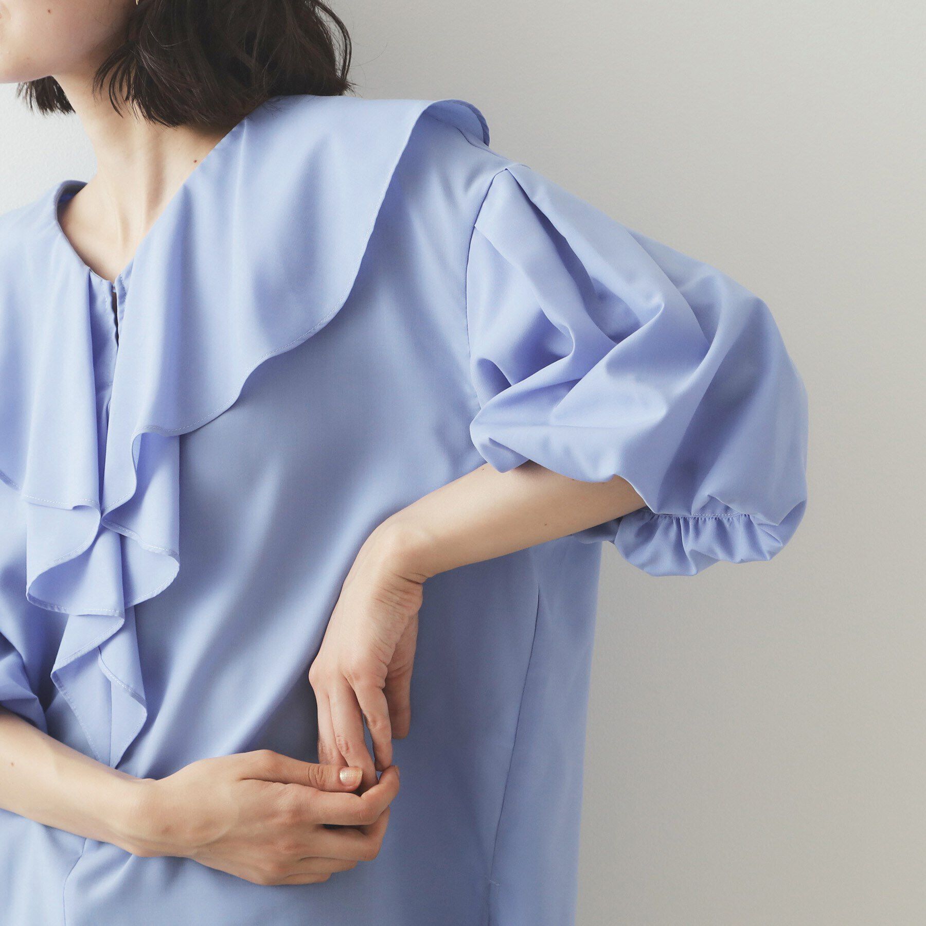 OPAQUE.CLIP「ラッフルフリル バルーンスリーブブラウス【洗濯機洗い可】」|シャツ・ブラウス|