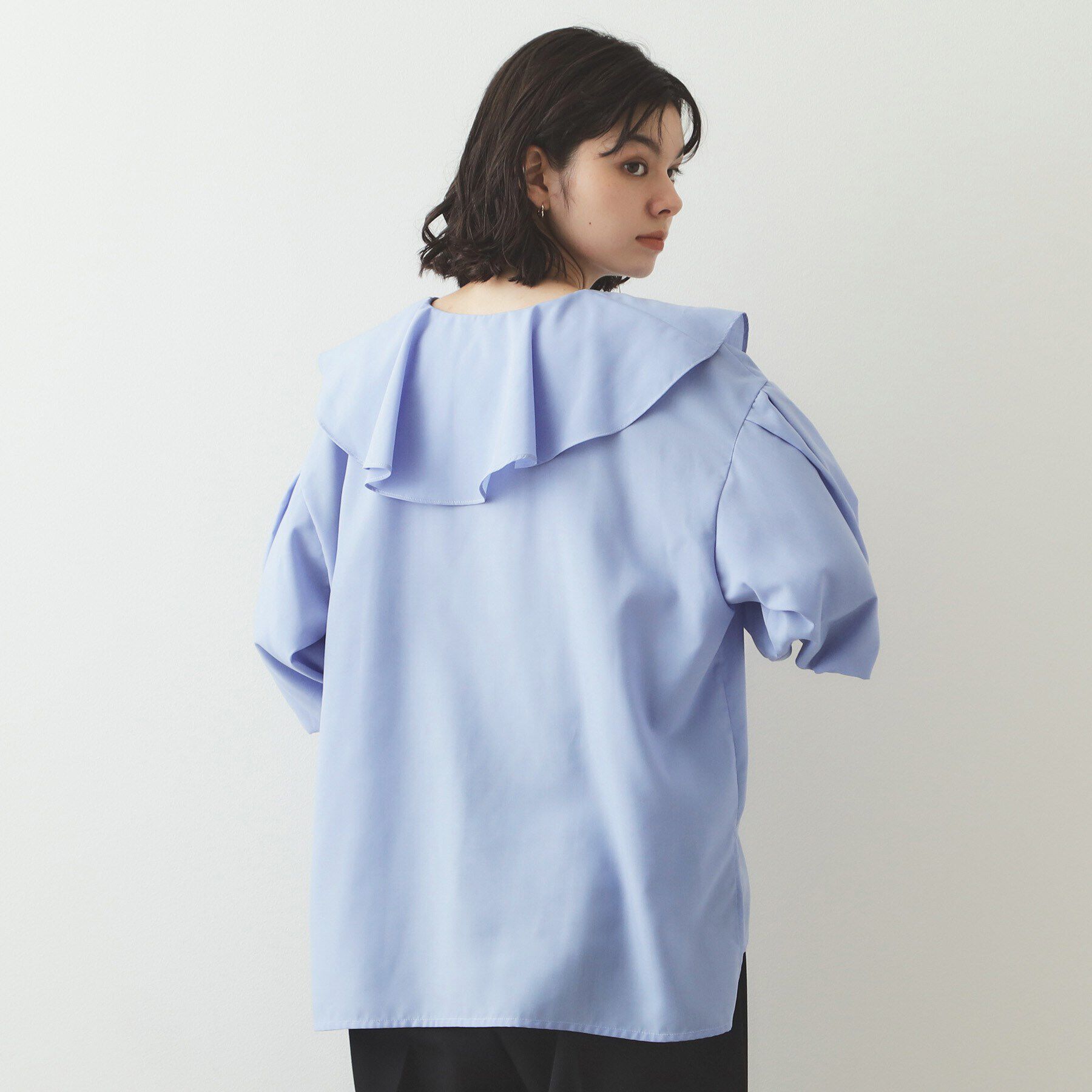 OPAQUE.CLIP「ラッフルフリル バルーンスリーブブラウス【洗濯機洗い可】」|シャツ・ブラウス|