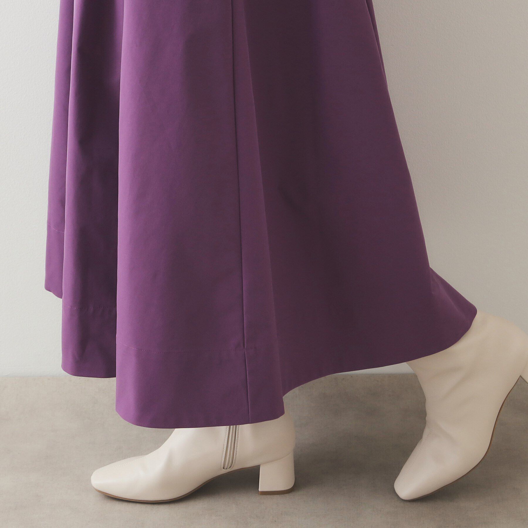 OPAQUE.CLIP「メモリータフタ フレアスカート【洗濯機洗い可】」|スカート|