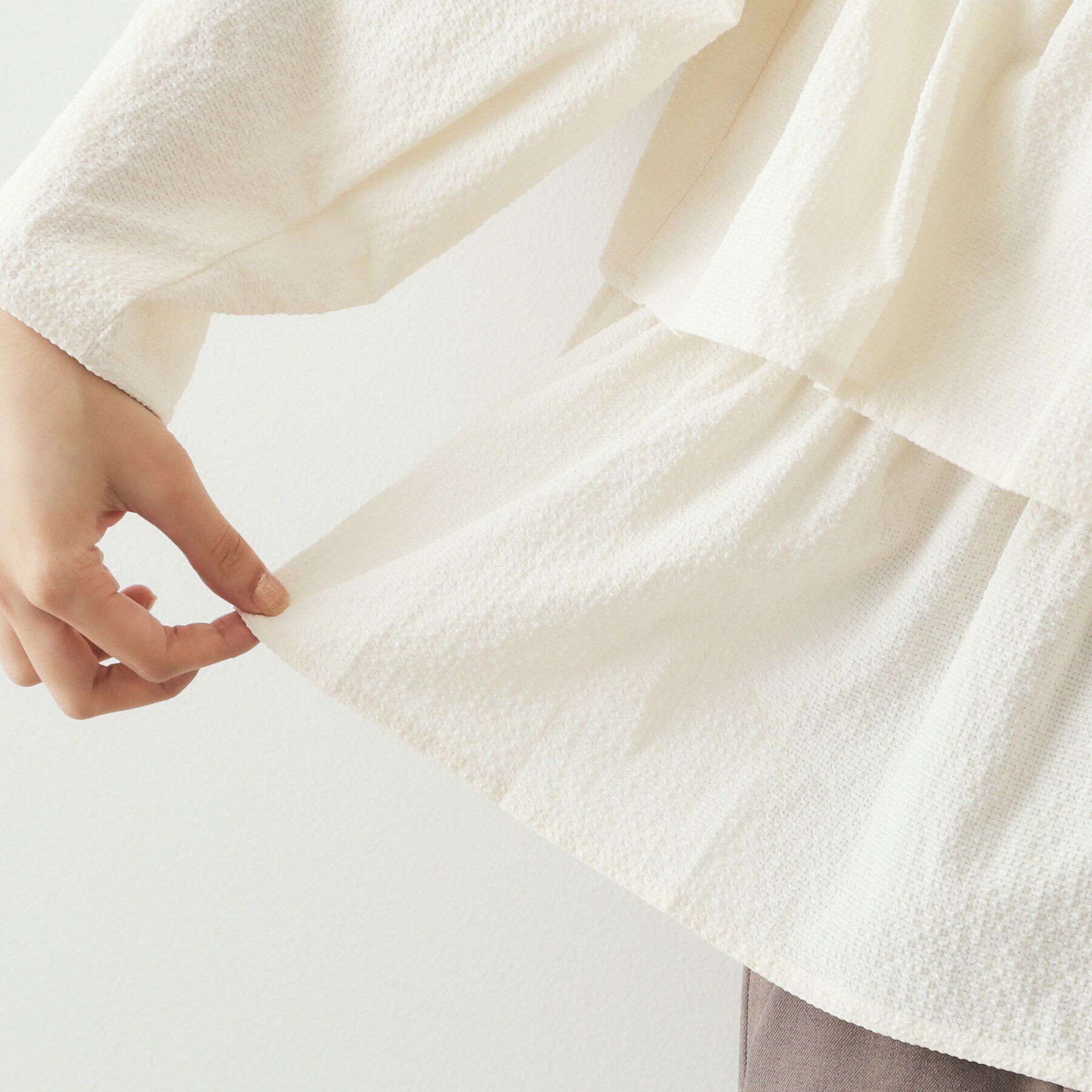 OPAQUE.CLIP「前開きペプラムブラウス【洗濯機洗い可】」|シャツ・ブラウス|