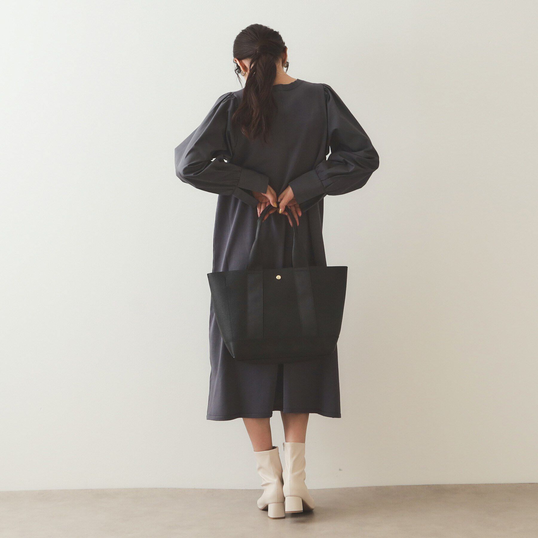 OPAQUE.CLIP「【A4サイズ対応】シュリンク合皮コンビビッグトートバッグ」|トートバッグ|