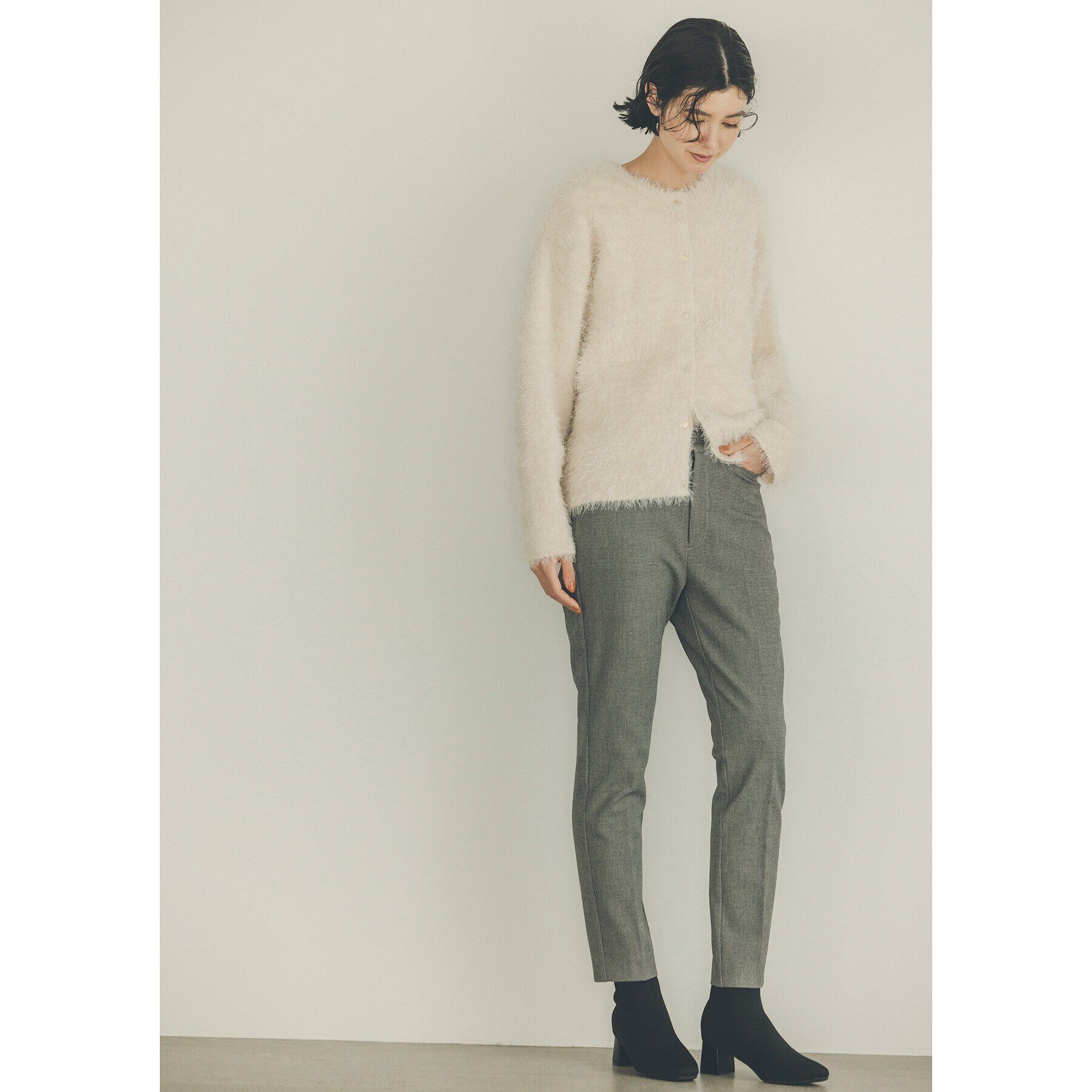 OPAQUE.CLIP「《SS-LLsize》着丈が選べる！裏起毛ストレッチスティックパンツ【蓄熱素材/洗濯機洗い可】」|その他|