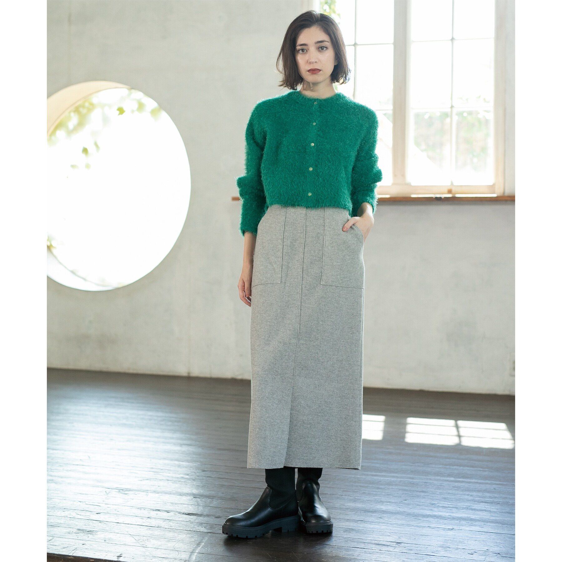 OPAQUE.CLIP「《S-LLsize/7color》ウールライクストレッチタイトスカート【洗濯機洗い可】」|スカート|