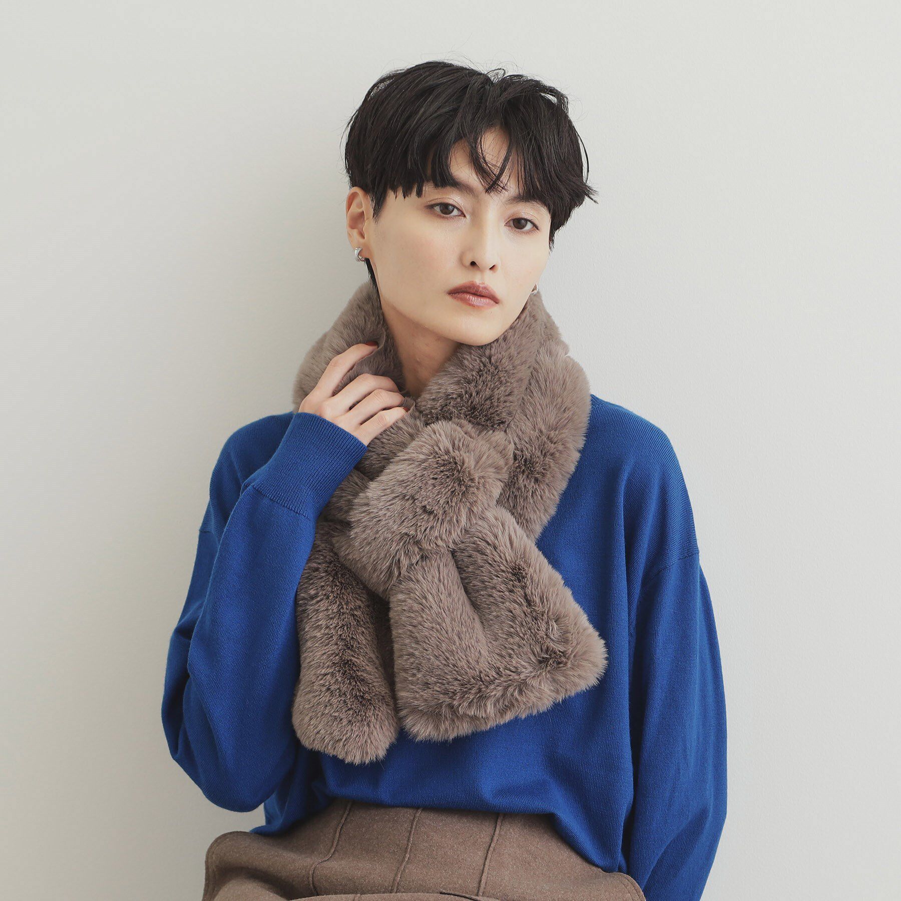 OPAQUE.CLIP「フェイクファー差し込みティペット」|ストール|