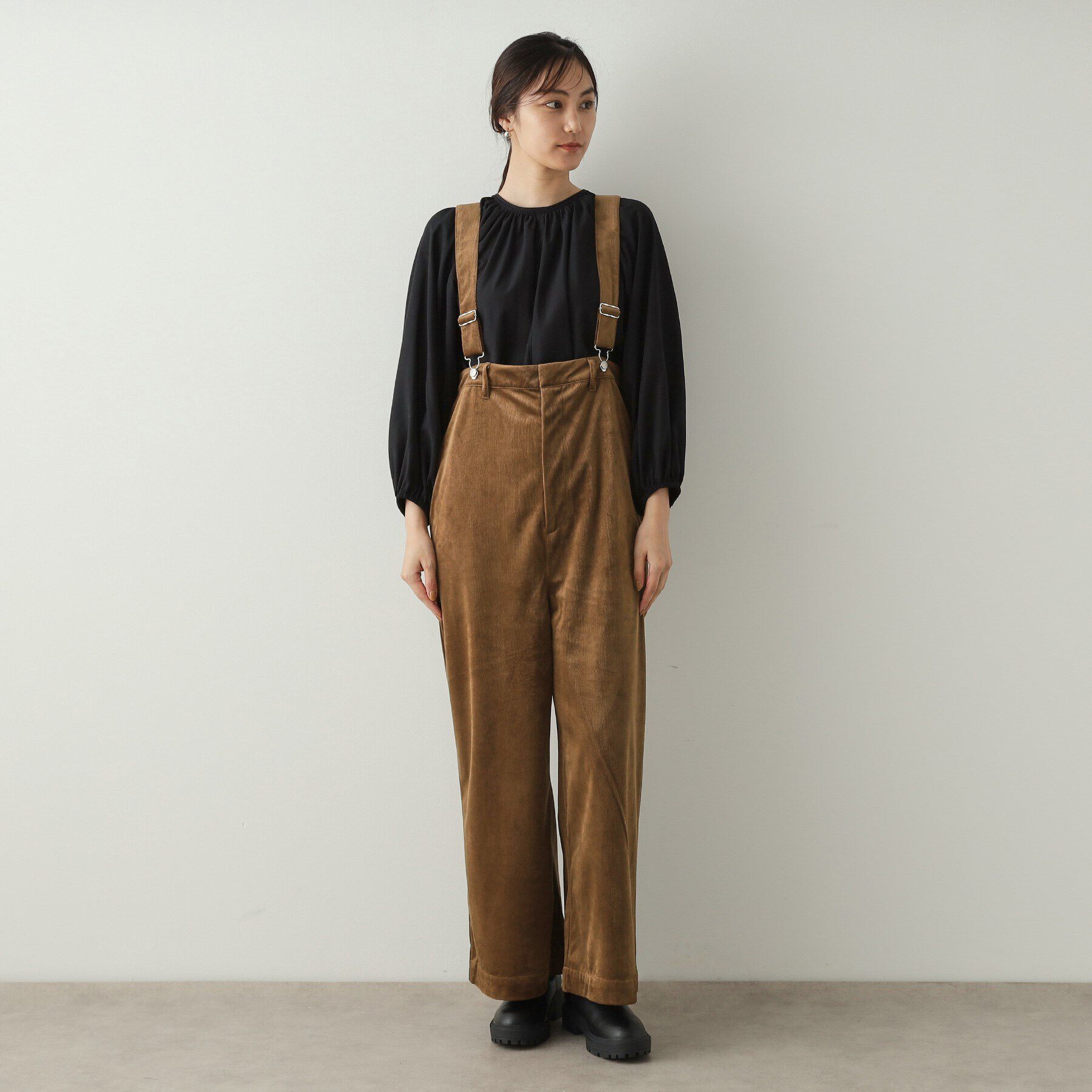 OPAQUE.CLIP「コーデュロイ ワイドサロペット【洗濯機洗い可】」|オールインワン|