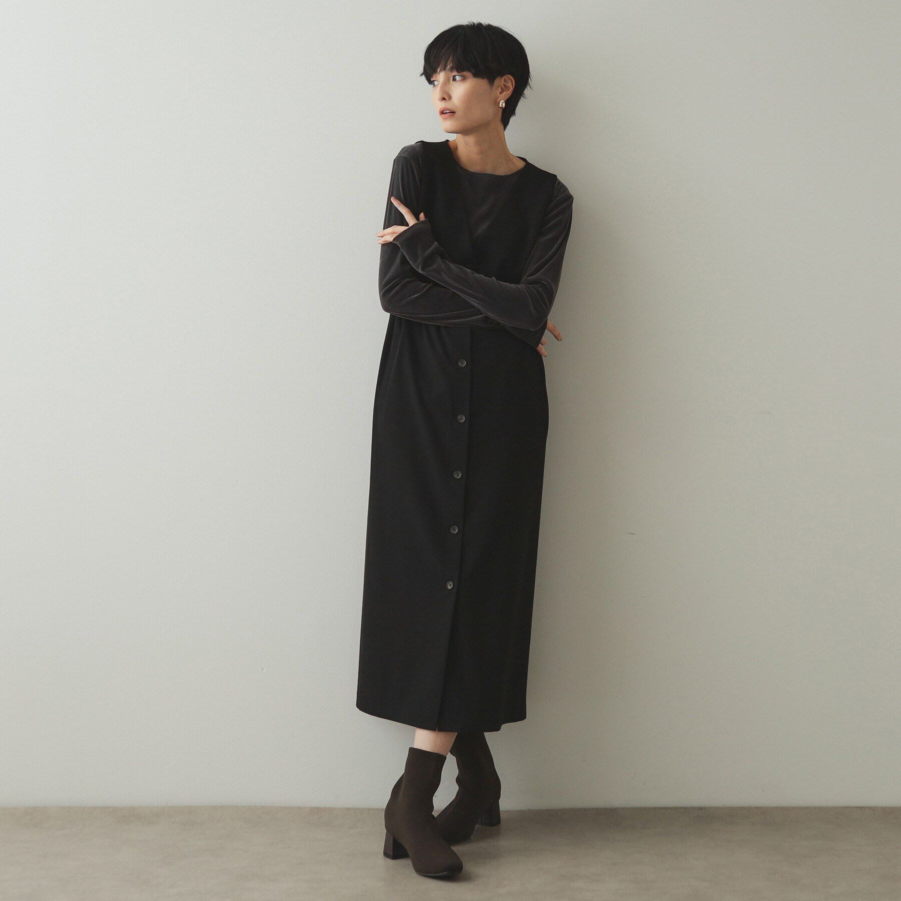 OPAQUE.CLIP「《CLASSY掲載》シアーベロアトップス【洗濯機洗い可】」|Tシャツ・カットソー|