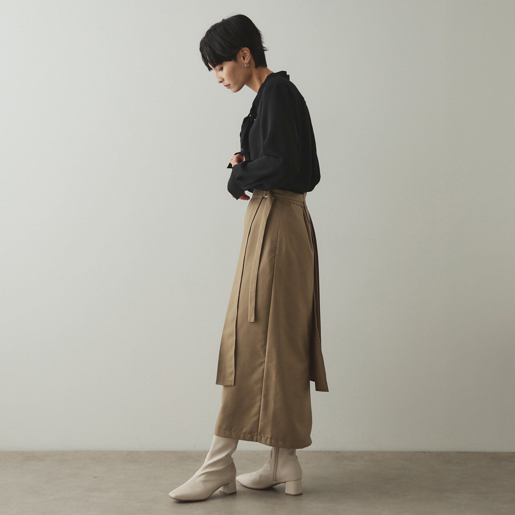 OPAQUE.CLIP「≪ツインセット≫プリーツラップ&times;ナロースカート【洗濯機洗い可】」|スカート|