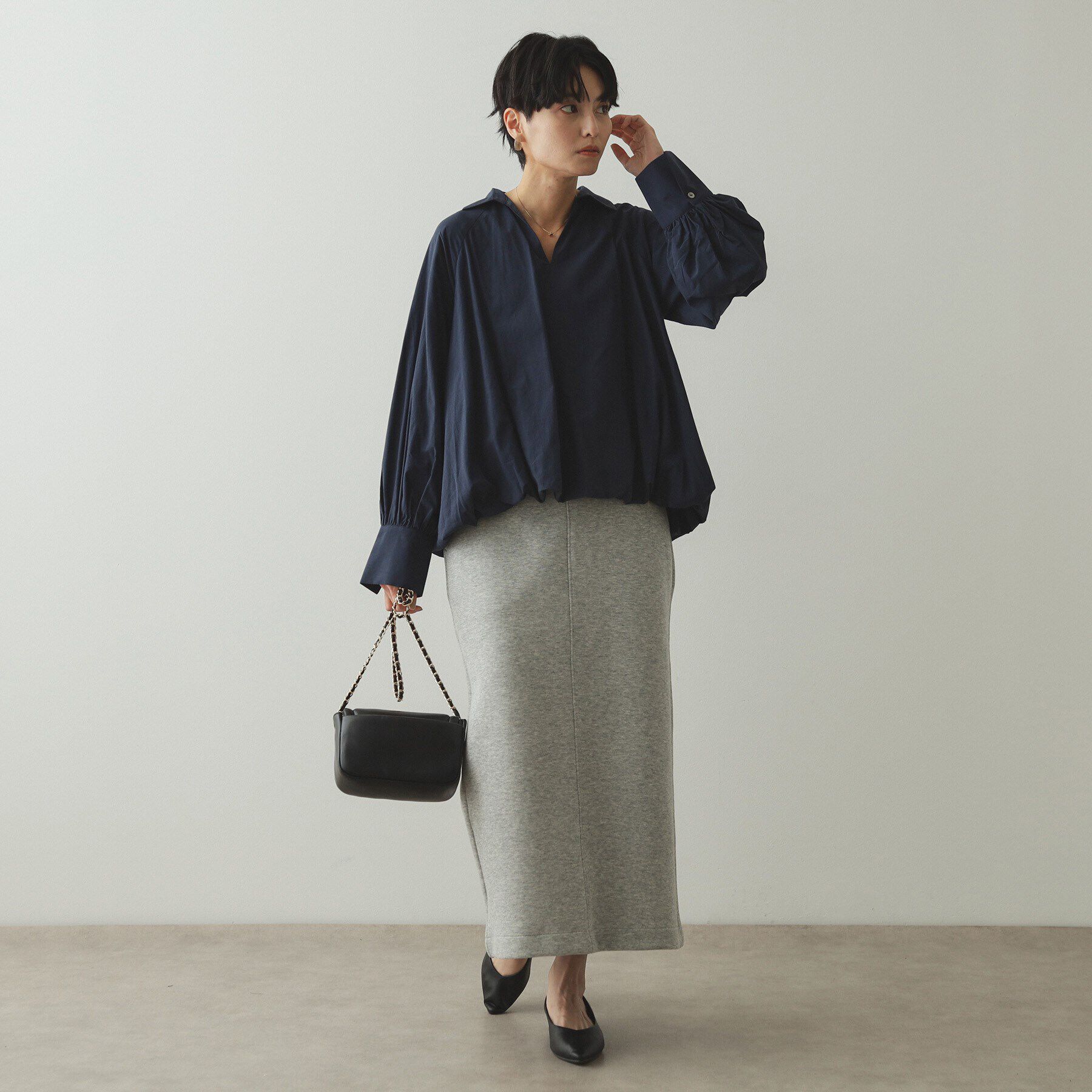 OPAQUE.CLIP「イージーナロースカート/セットアップ対応【洗濯機洗い可】」|スカート|