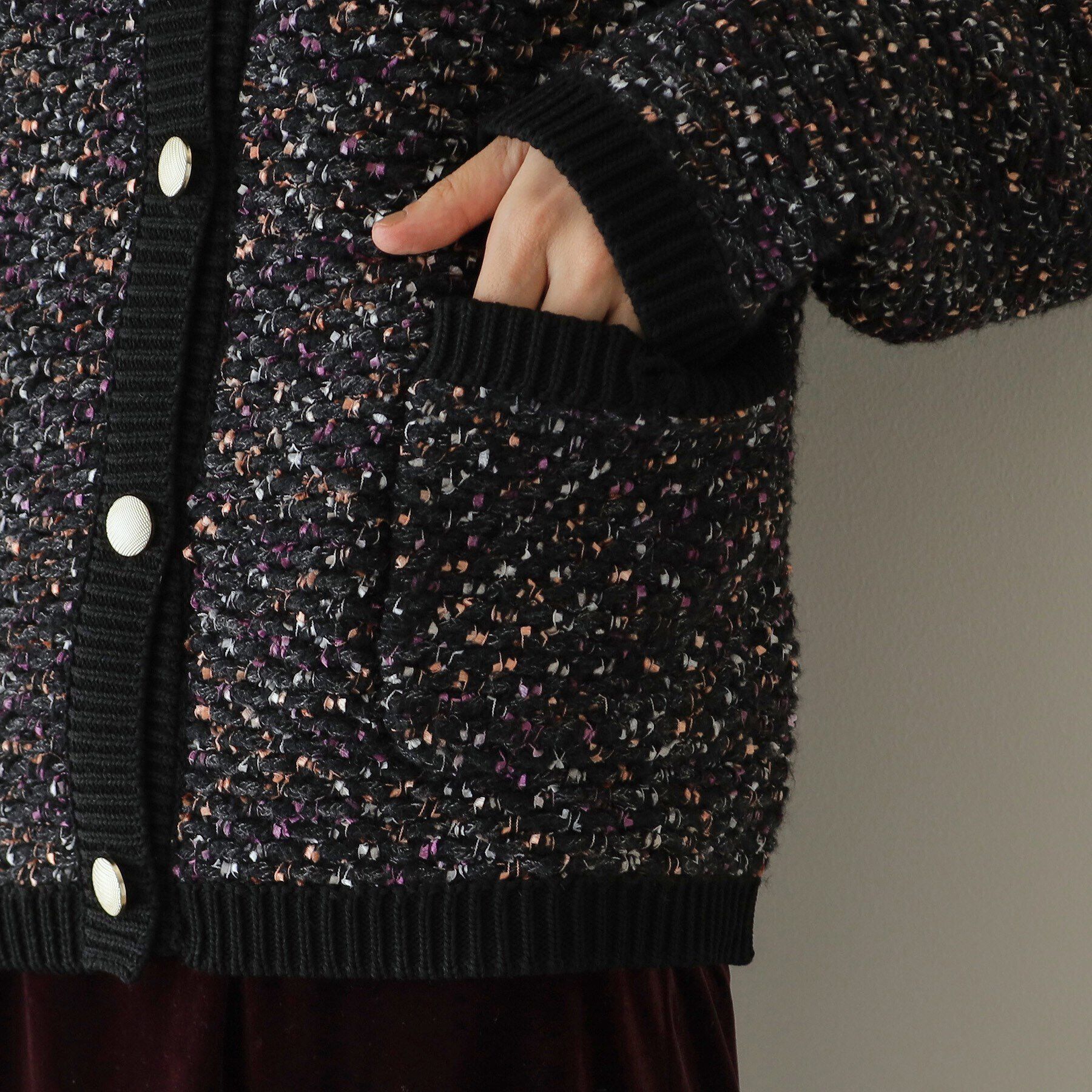 OPAQUE.CLIP「MIXツイード調ニットカーディガン【洗濯機洗い可】」|カーディガン|