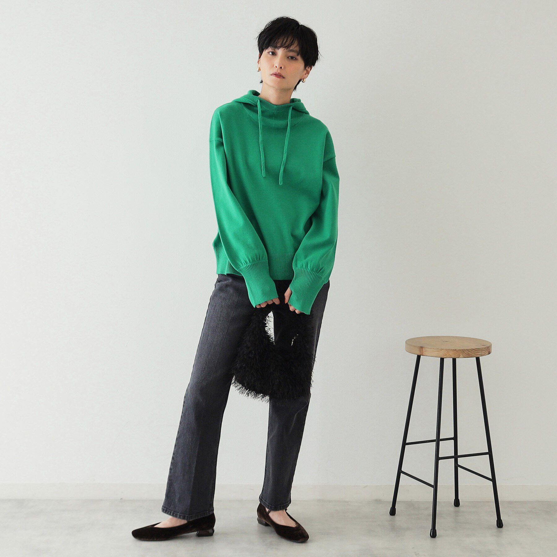 OPAQUE.CLIP「フーディニットプルオーバー【洗濯機洗い可】」|ニット・セーター|