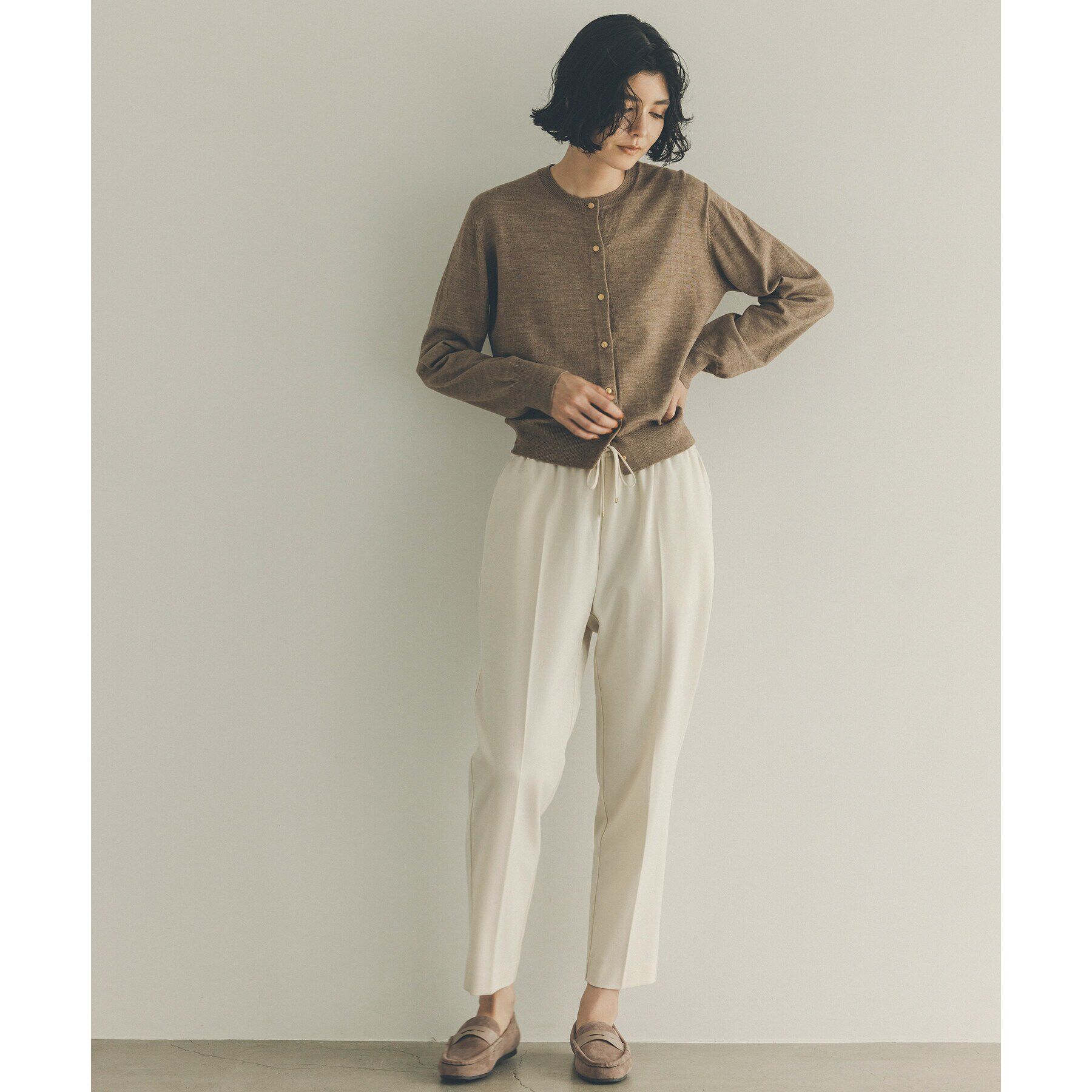 OPAQUE.CLIP「《SS-LLsize》裏起毛ストレッチイージーテーパードパンツ【蓄熱素材/洗濯機洗い可】」|その他|