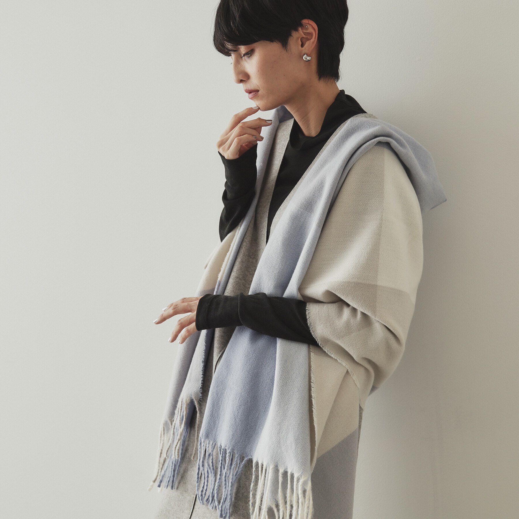 OPAQUE.CLIP「大判チェックストール」|ストール|