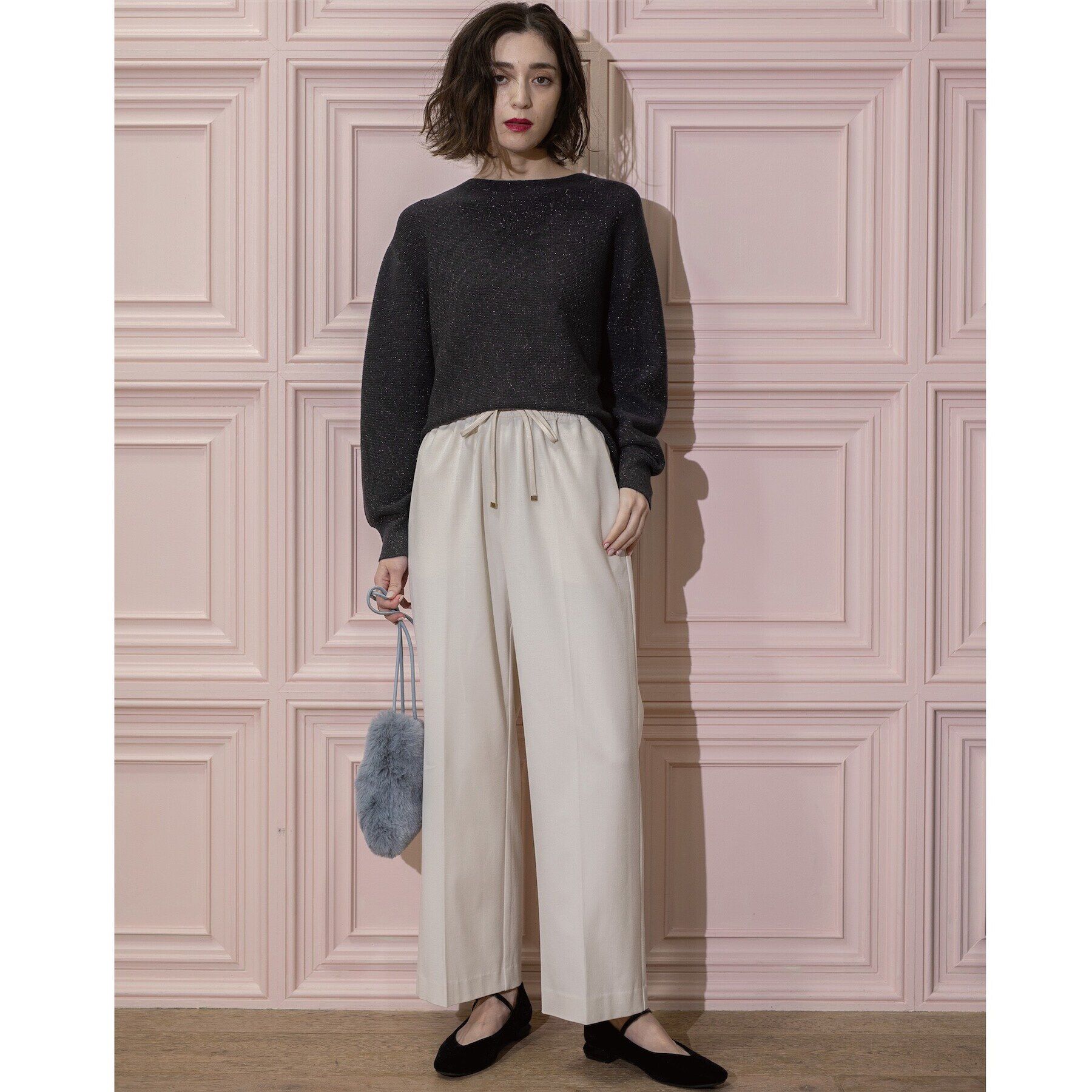 OPAQUE.CLIP「《SS-LLsize》着丈が選べる！裏起毛ストレッチイージーワイドパンツ【蓄熱素材/洗濯機洗い可】」|その他|