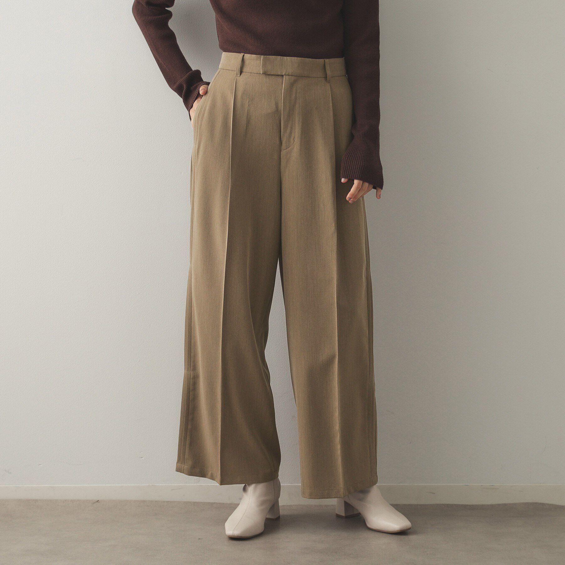 OPAQUE.CLIP「サイドタックワイドパンツ【洗濯機洗い可】」|その他|