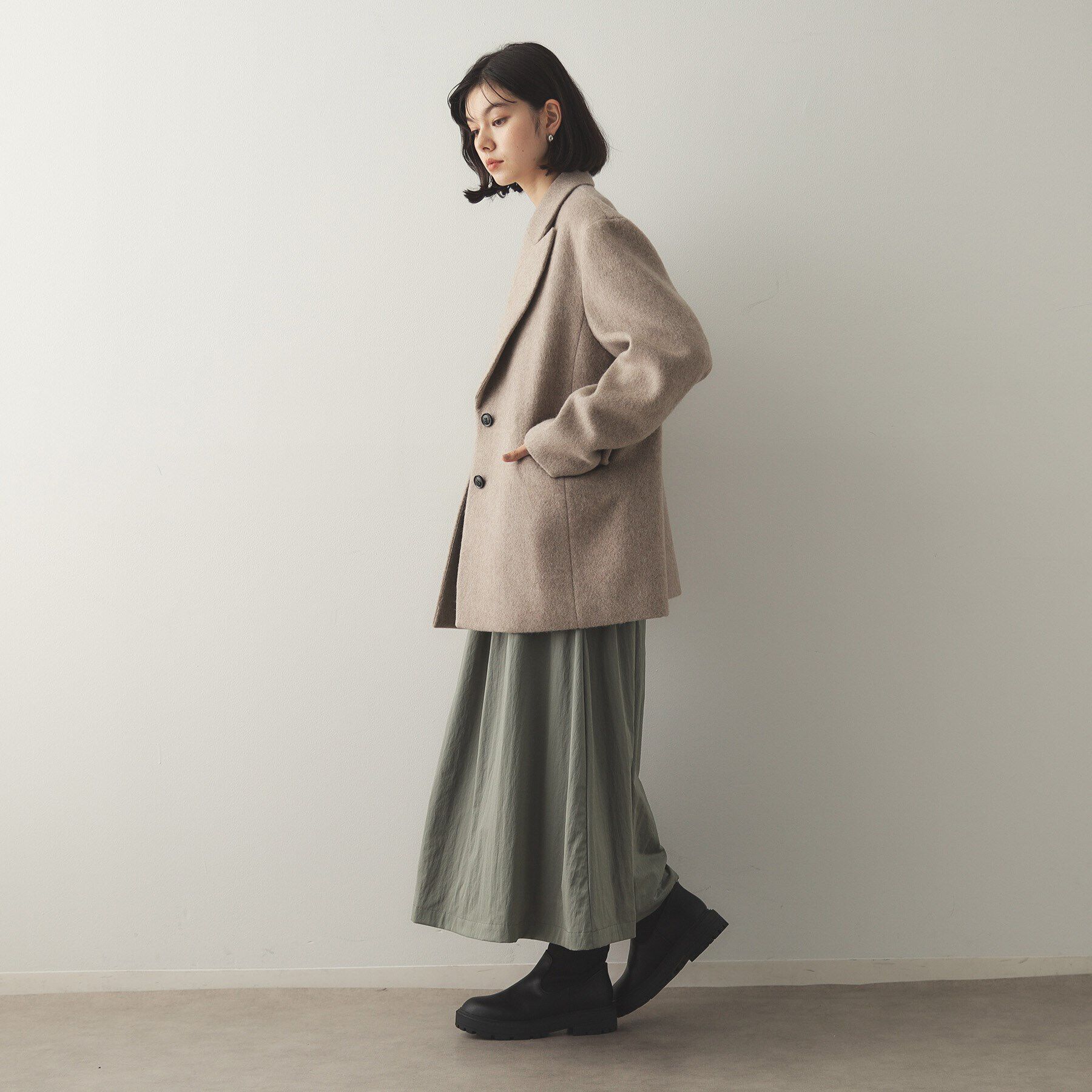 OPAQUE.CLIP「《Oggi掲載》シャギーウール混 テーラードコート」|チェスターコート|
