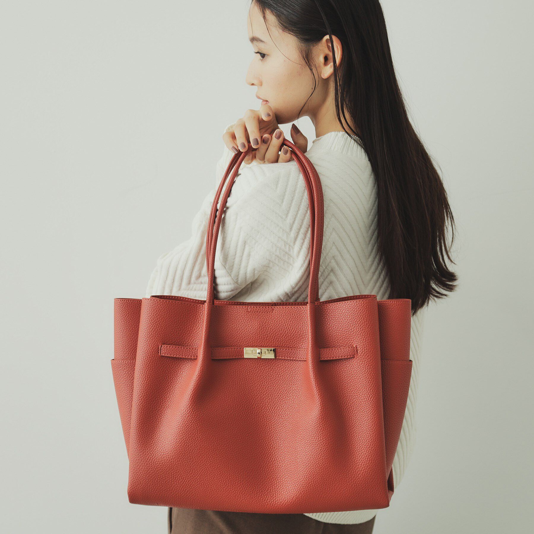 OPAQUE.CLIP「【軽量／A4サイズ対応／通勤対応】フロントベルトデザイントートバッグ」|トートバッグ|