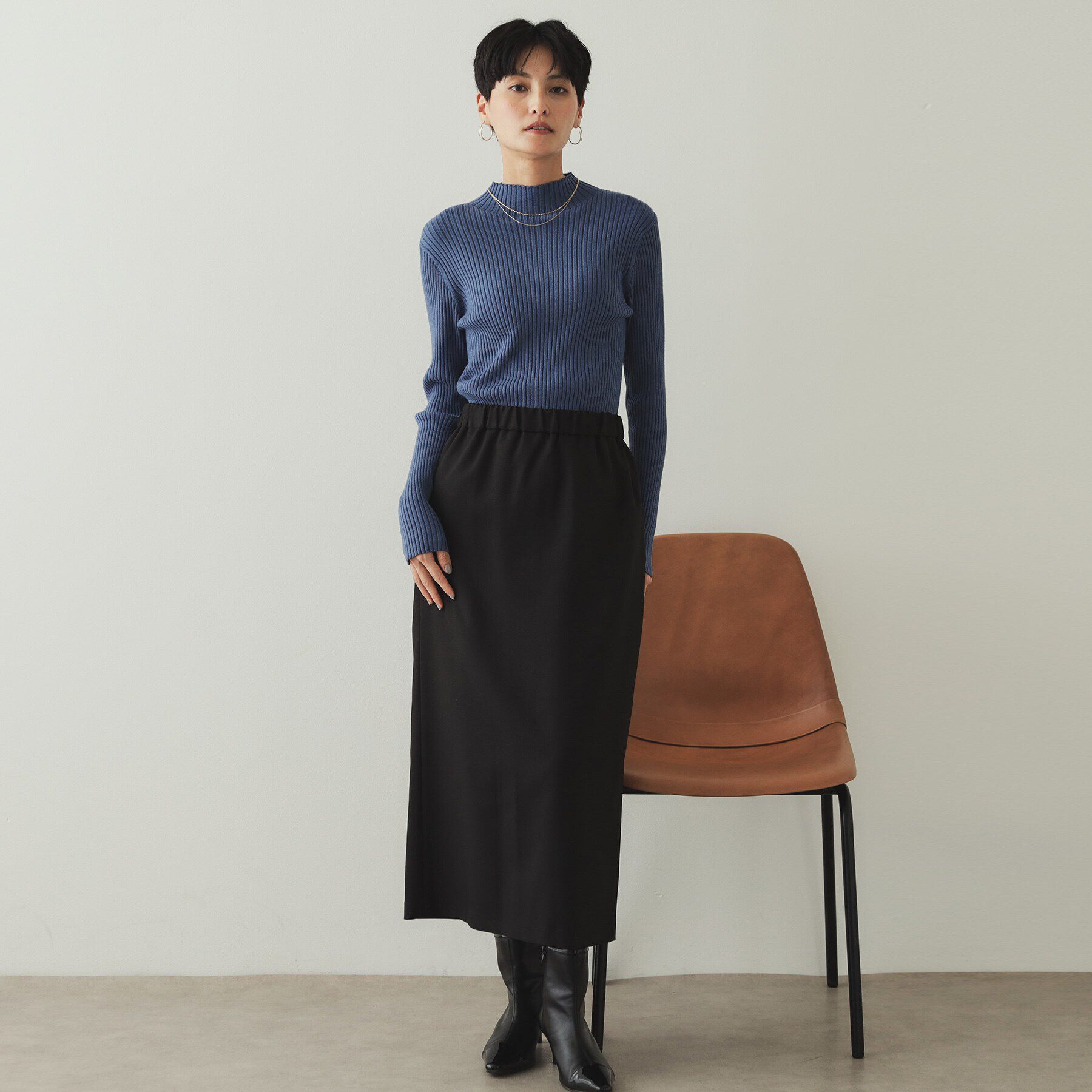 OPAQUE.CLIP「《2WAYツインセット》ラップ付ナロースカート【洗濯機洗い可】」|スカート|