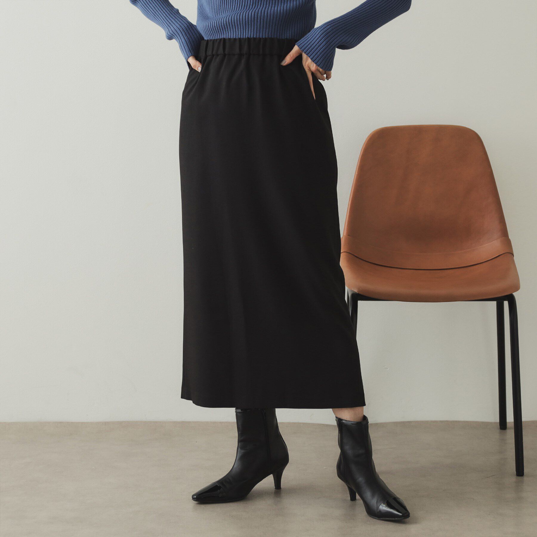 OPAQUE.CLIP「《2WAYツインセット》ラップ付ナロースカート【洗濯機洗い可】」|スカート|