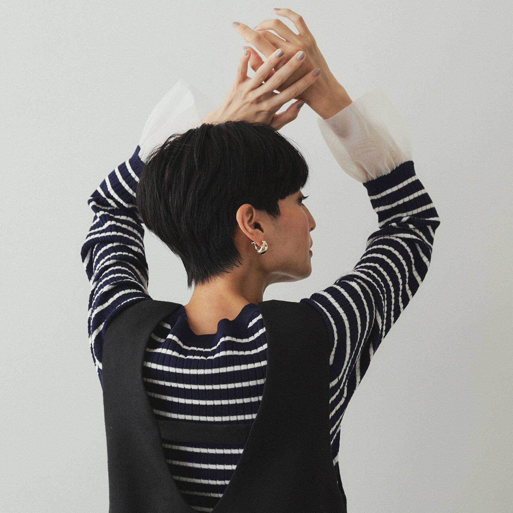 OPAQUE.CLIP「バルーンスリーブ リブニット【洗濯機洗い可】」|ニット・セーター|