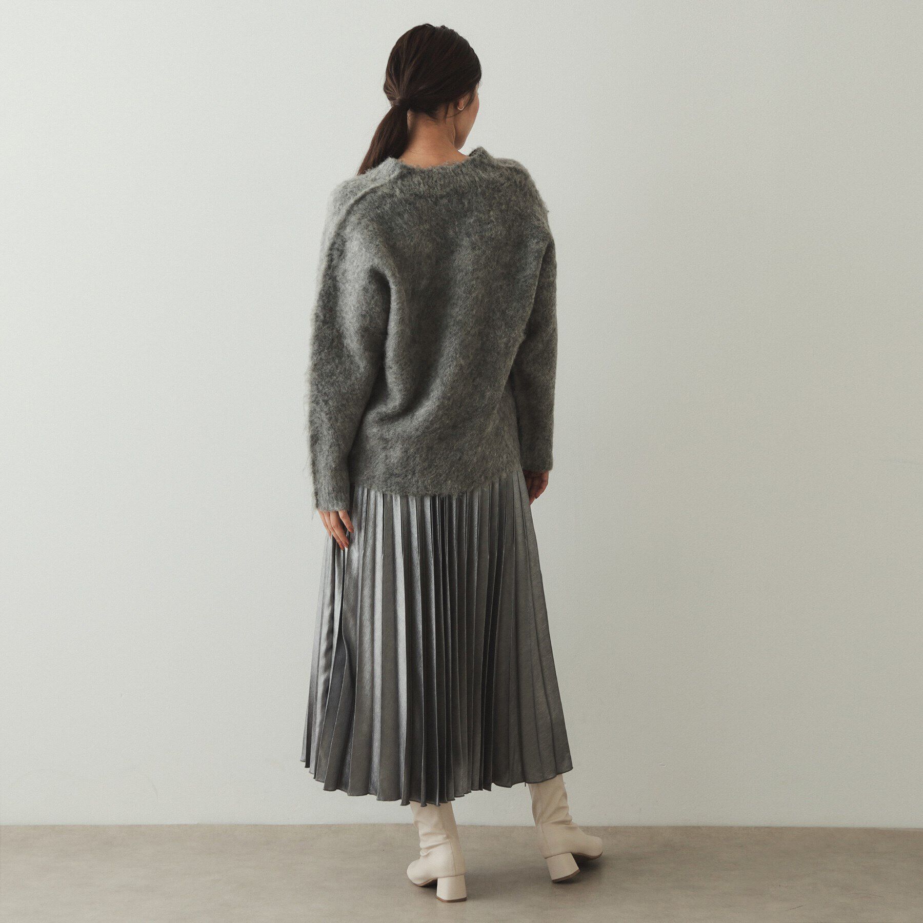 OPAQUE.CLIP「箔プリントイージープリーツスカート【洗濯機洗い可】」|スカート|