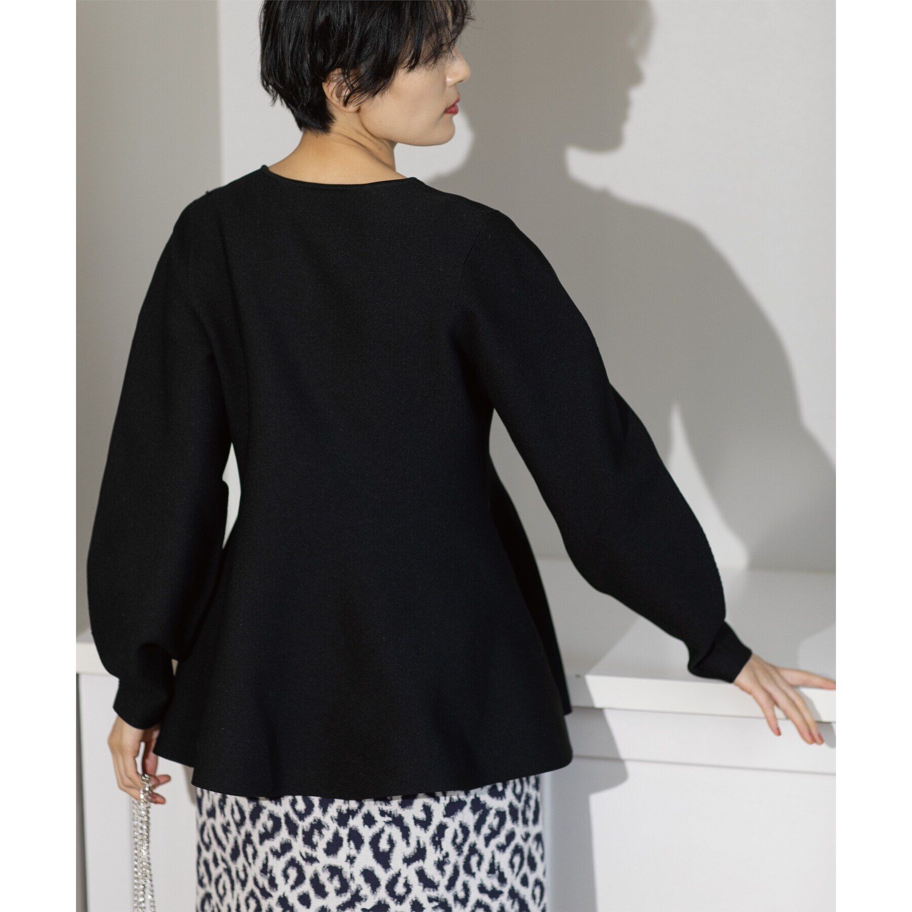 OPAQUE.CLIP「《5color》シームレスペプラムニット【洗濯機洗い可】」|ニット・セーター|