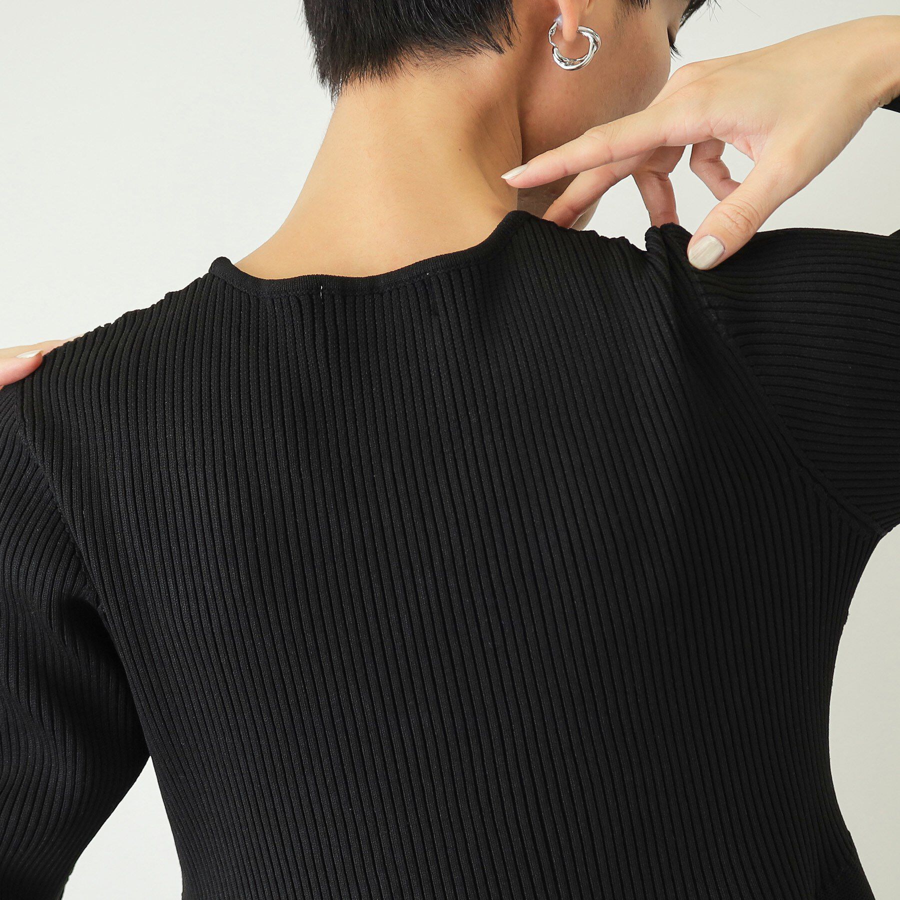 OPAQUE.CLIP「シームレスニット&times;フハクドッキングワンピース【洗濯機洗い可】」|ワンピース|