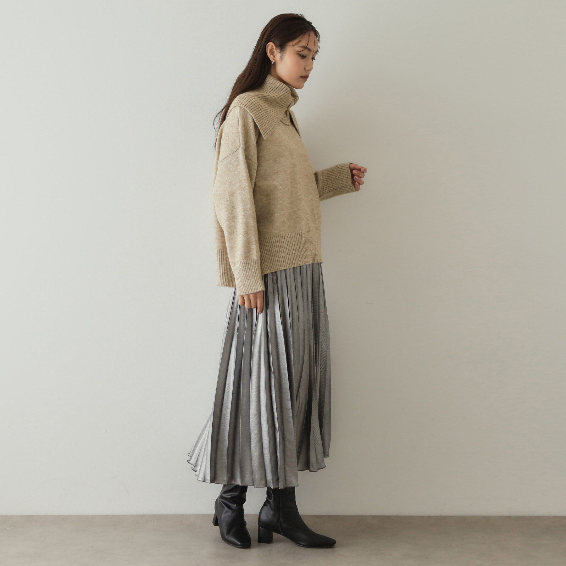 OPAQUE.CLIP「2WAYネックウォーマー付ニット【洗濯機洗い可】」|ニット・セーター|