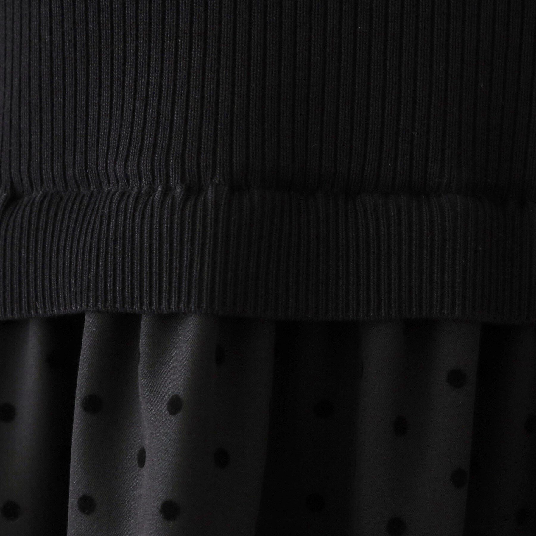 OPAQUE.CLIP「ニット&times;ドット柄 ドッキングニットワンピース」|ワンピース|