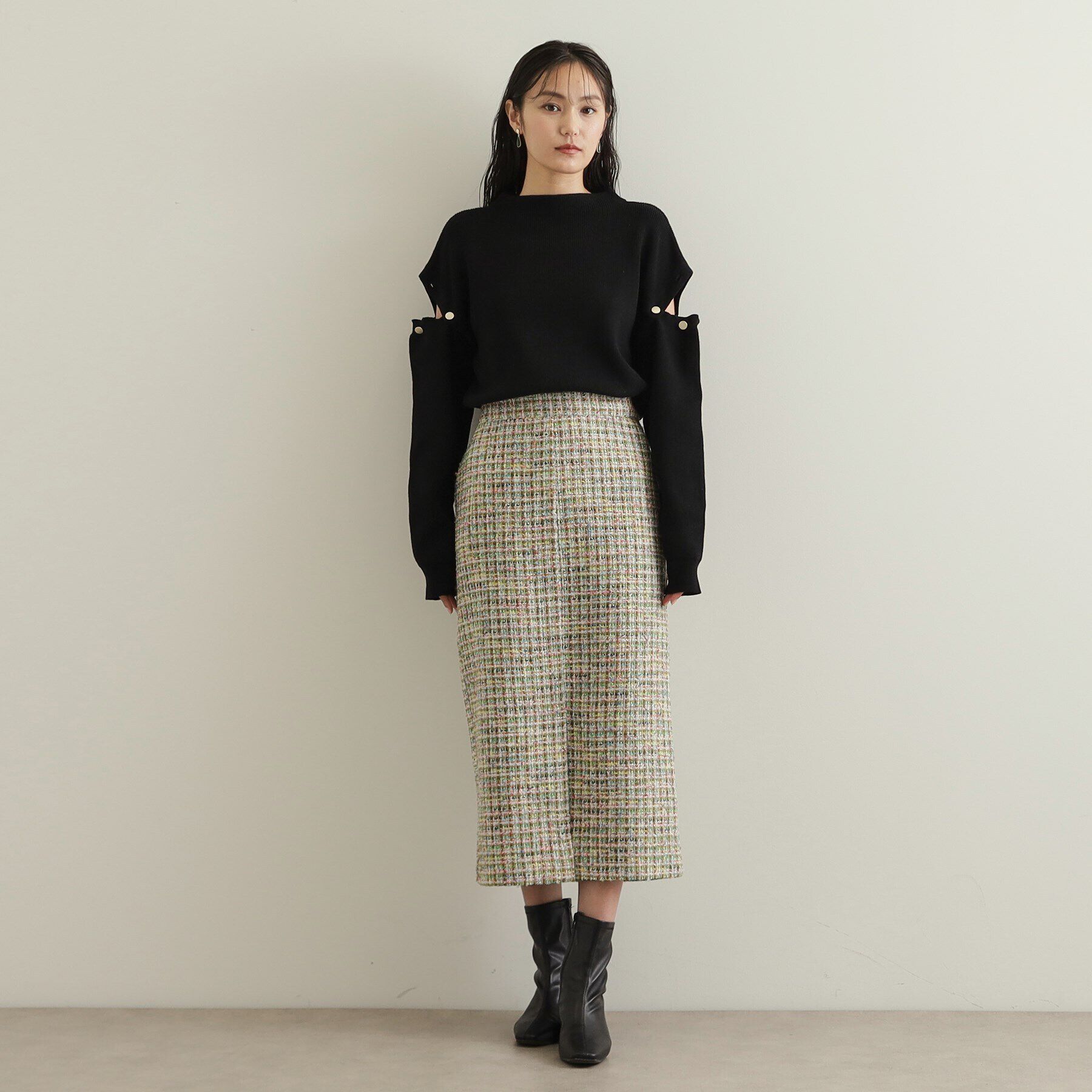 OPAQUE.CLIP「肩ボタンデザインニット【洗濯機洗い可】」|ニット・セーター|