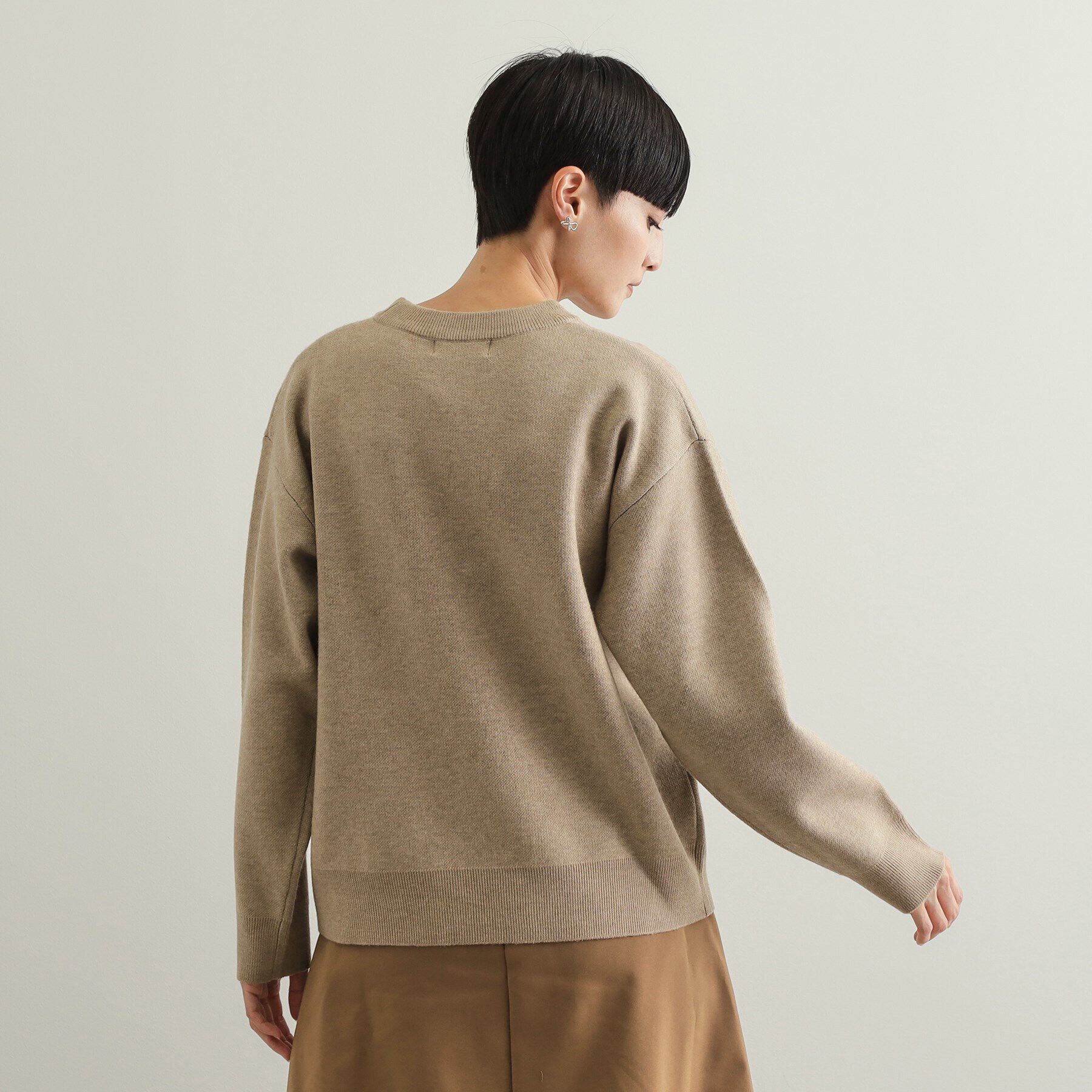 OPAQUE.CLIP「カレッジ風ロゴジャカードニット【洗濯機洗い可】」|ニット・セーター|