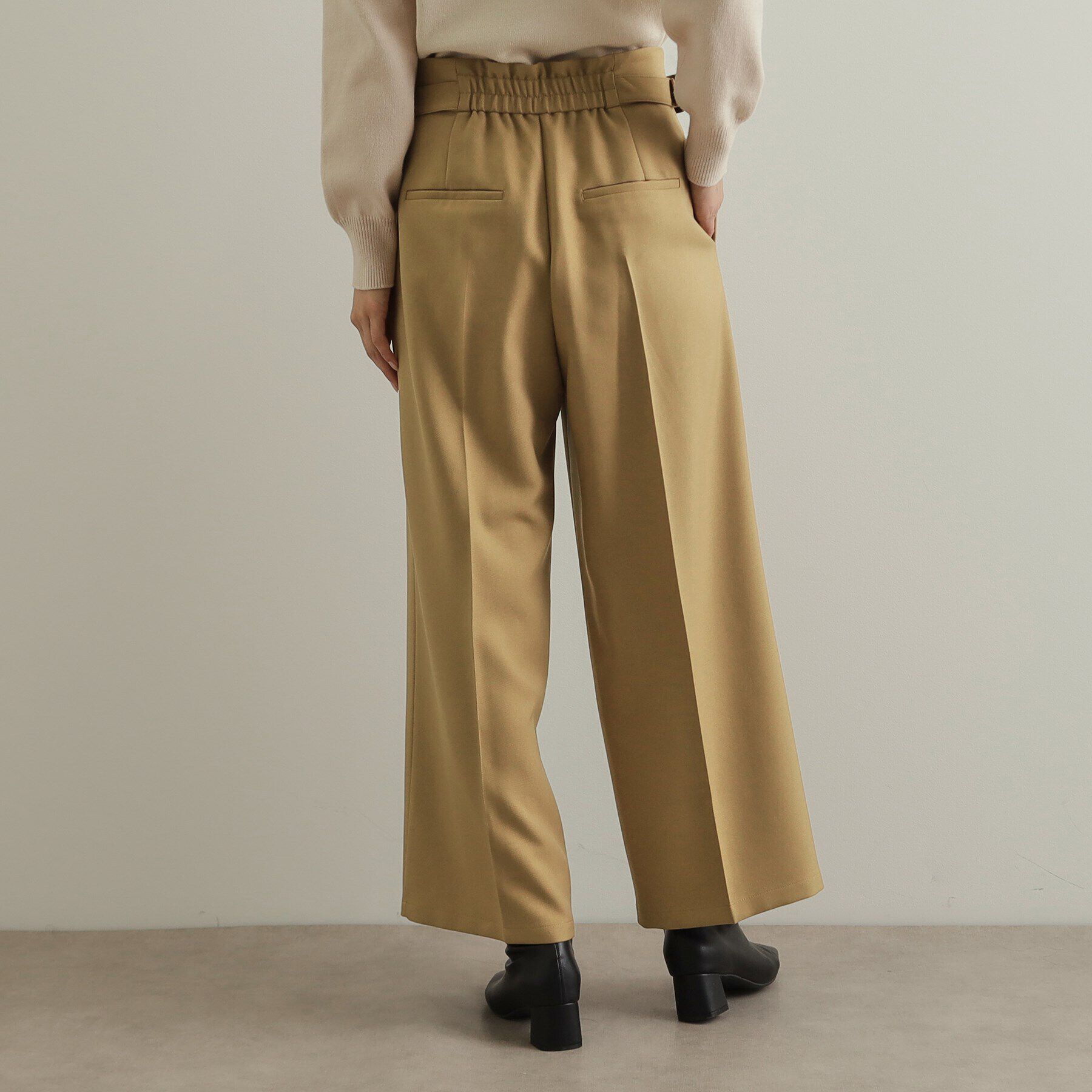 OPAQUE.CLIP「《美人百花掲載》サイドベルトワイドパンツ【洗濯機洗い可】」|その他|