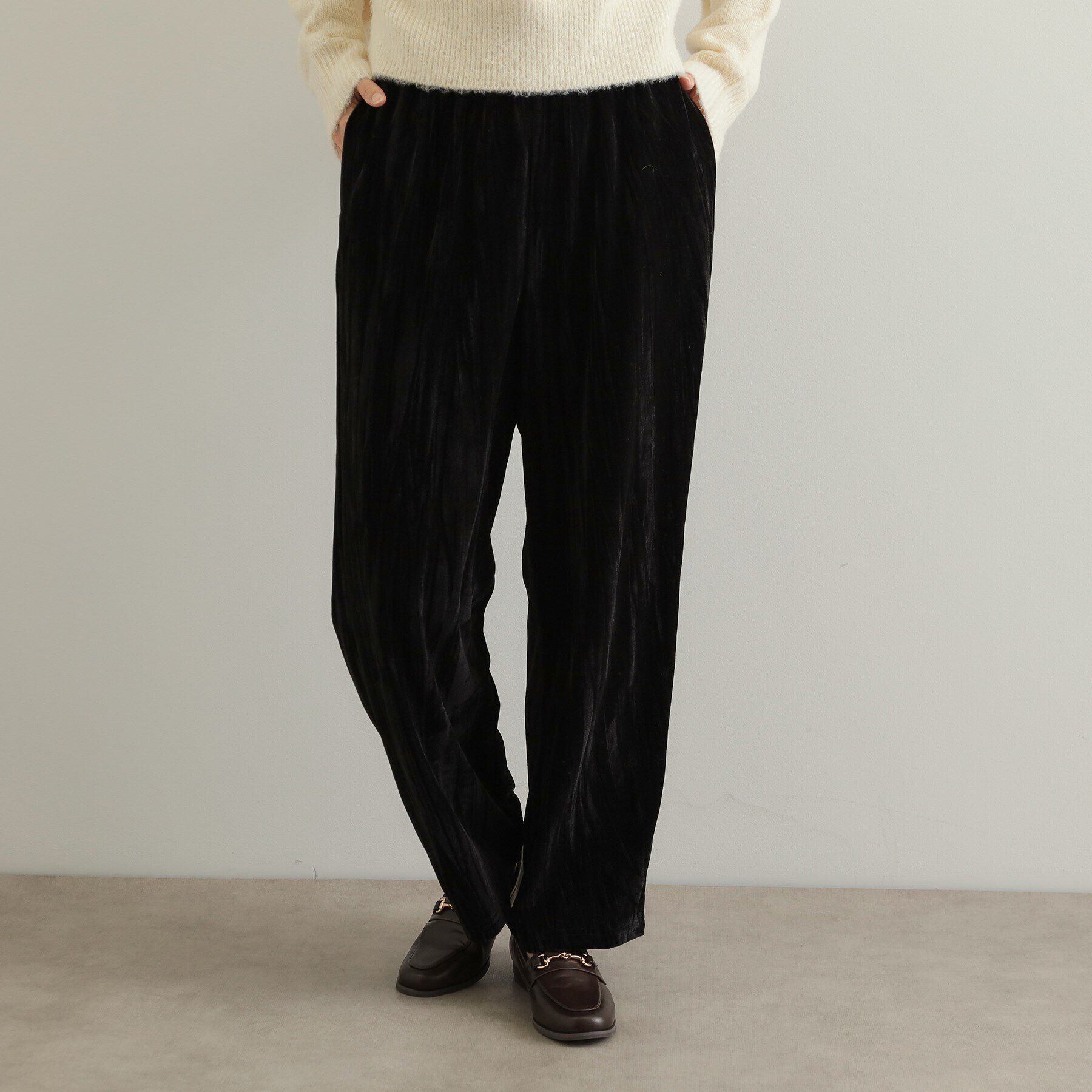 OPAQUE.CLIP「クラッシュベロア イージーワイドパンツ【洗濯機洗い可】」|その他|